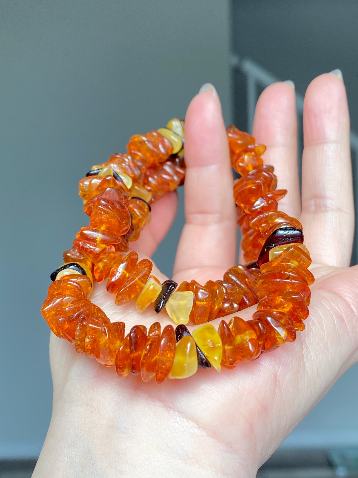 Made Friend Price Natural Genuine Baltic Amber Big Nuggets chips Mixed Color Irregular Bead Necklace