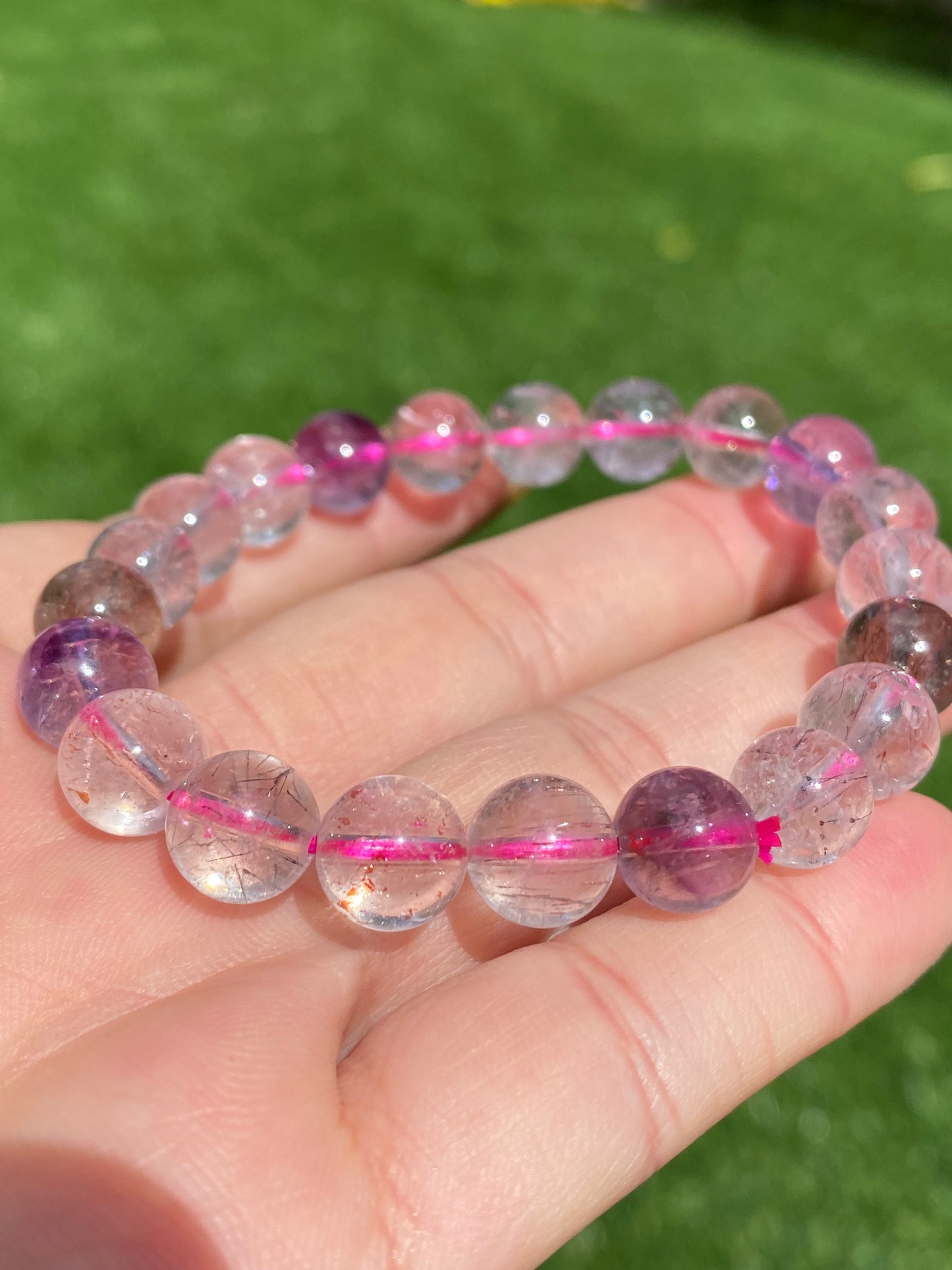 wholesale price 7mm/8mm/9mm High Grade Super Seven Super 7 round Bead Energy Healing Bracelet,gift for her,gift for him