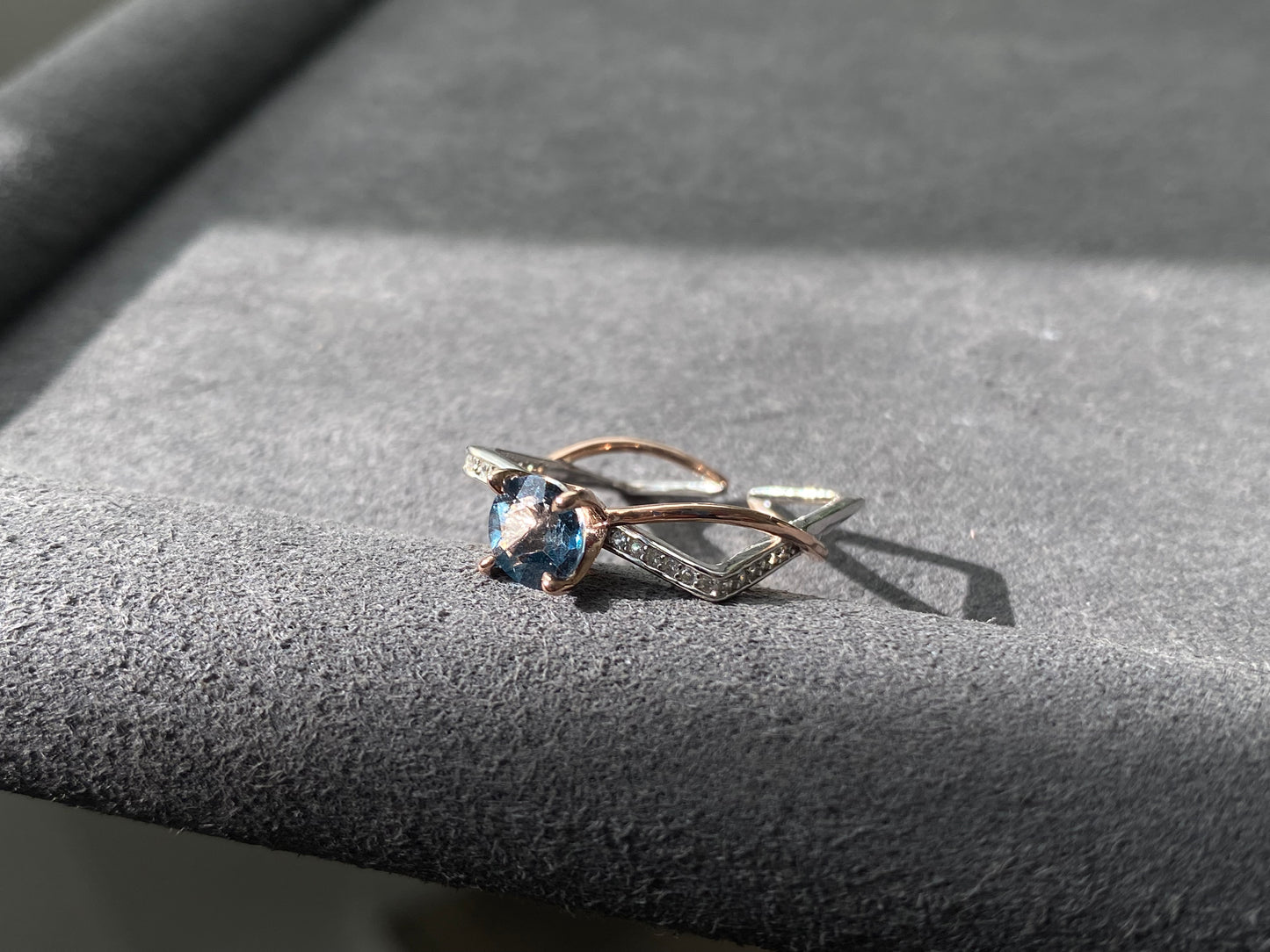 Natural Blue Topaz Statement Ring, Sterling Silver Birthday Ring Promise, Anniversary Ring for Women, Mother's Day Gift