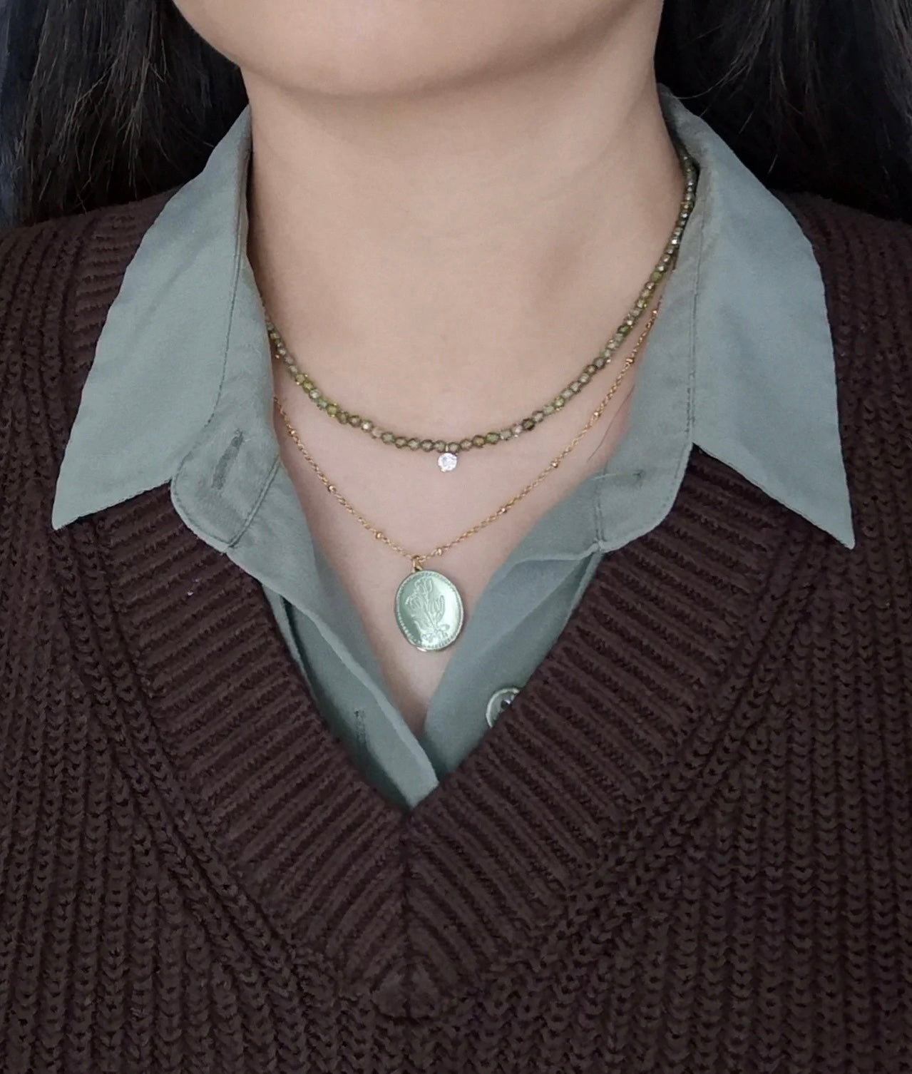3mm+ Natural Faceted diamond Cut Gemstone,Prehnite,Garnet,super shinning Fire illuminate,Triple Wrap Bracelet,Long necklace
