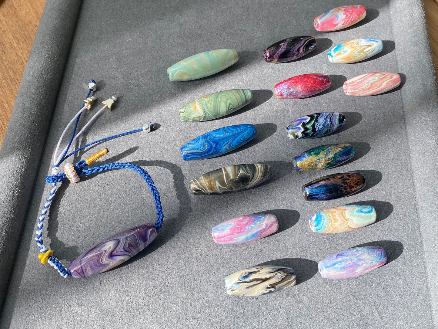 U pick color Museum of Art China lacquer Coated on black ebony Gold Powder Barrel Bead One pieces