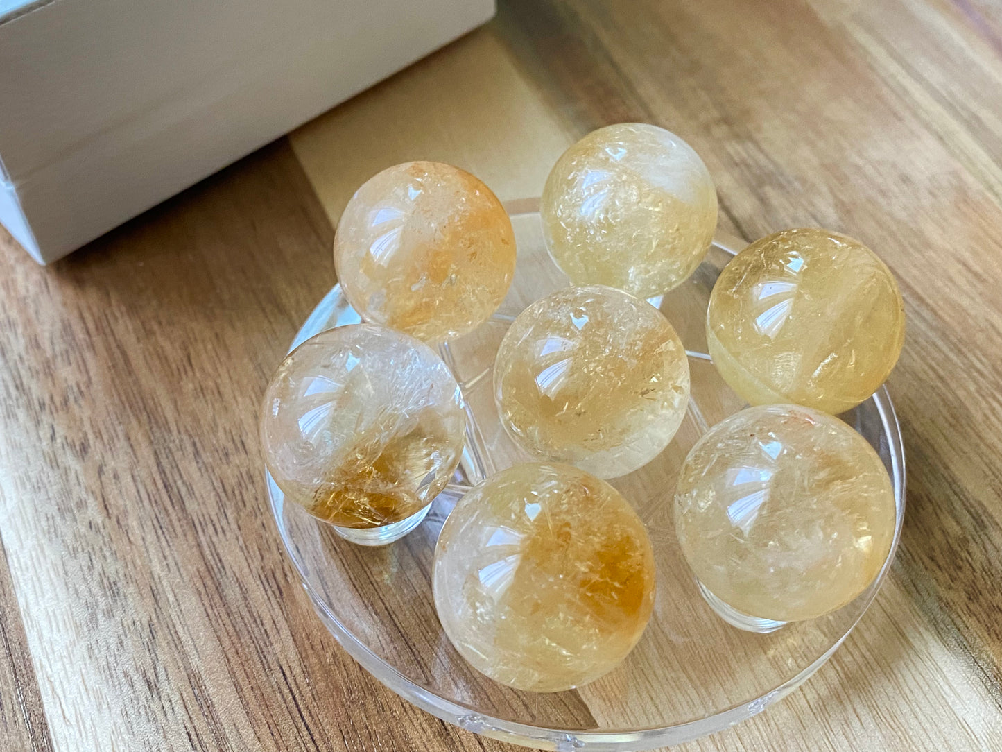 Natural pyramid Citrine grown with rainbow crystal Rock Crystal Ball, Crystal point, Clear crystal Mineral Specimen,Divination Ball