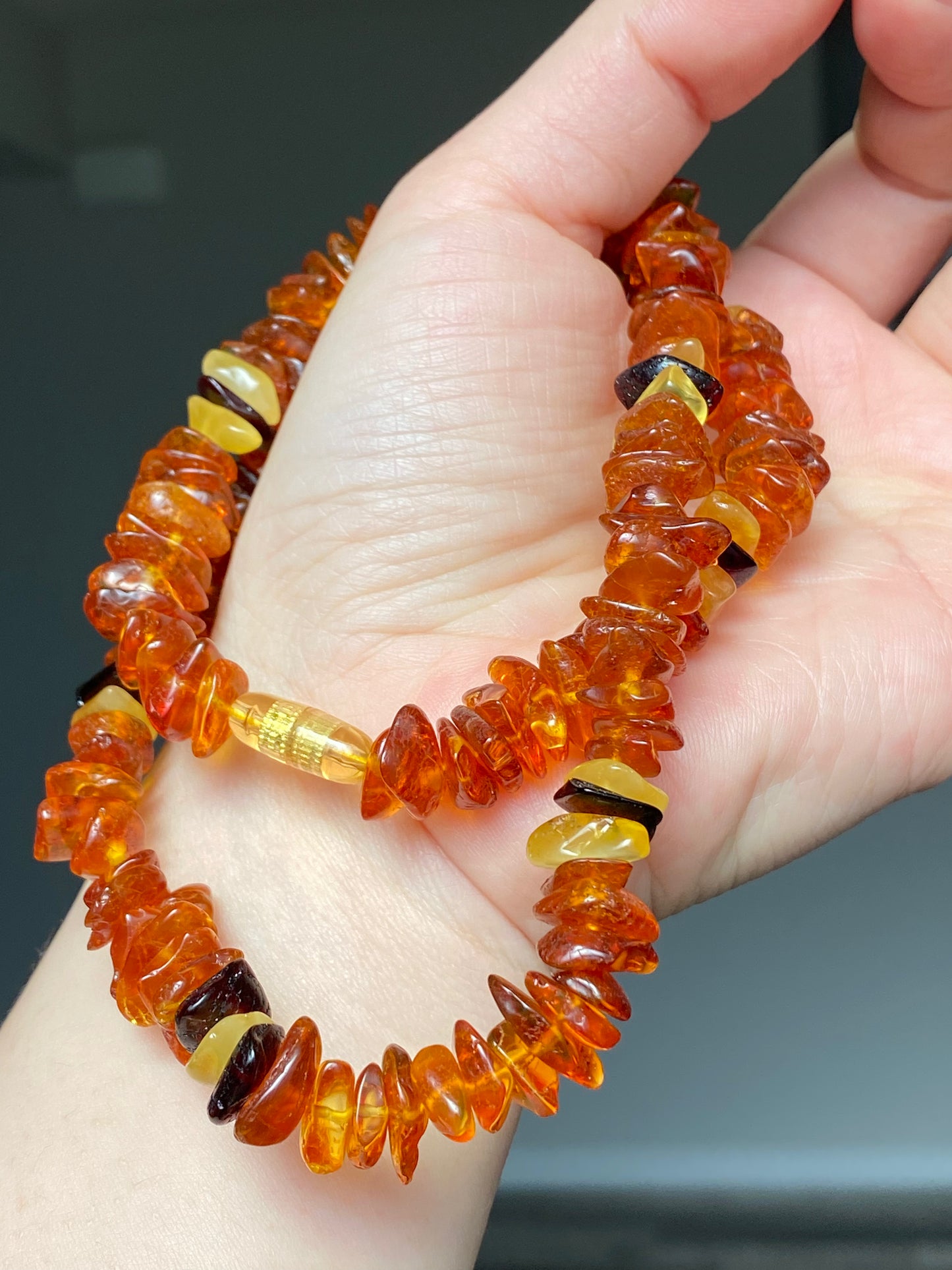 Made Friend Price Natural Genuine Baltic Amber Big Nuggets chips Mixed Color Irregular Bead Necklace