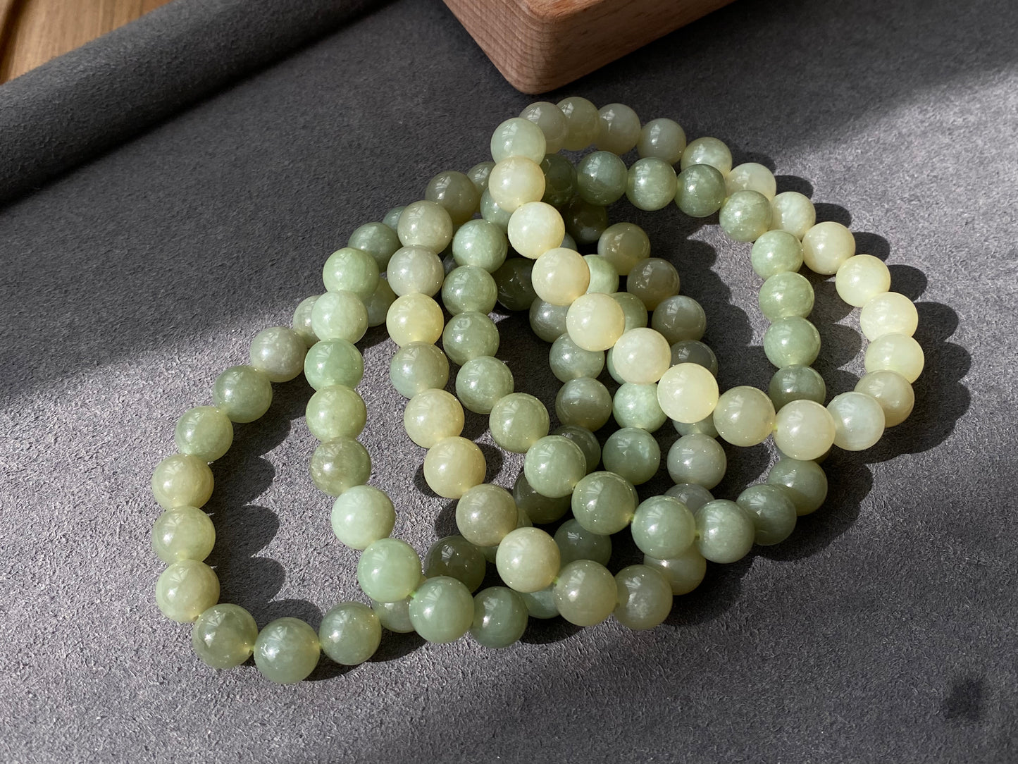 Natural Myanmar Green Jadeite,Nephrite Jade smooth round bead Bracelet,handmade bracelet 8mm+