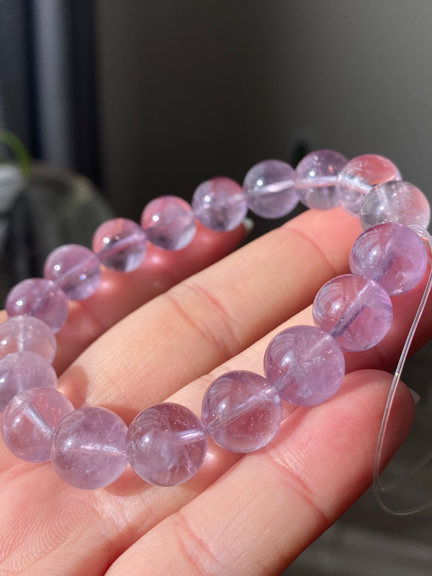 Natural Grade Light Purple,Gradient Lavender Purple Amethyst Round Bead Bracelet,meditation jewelry