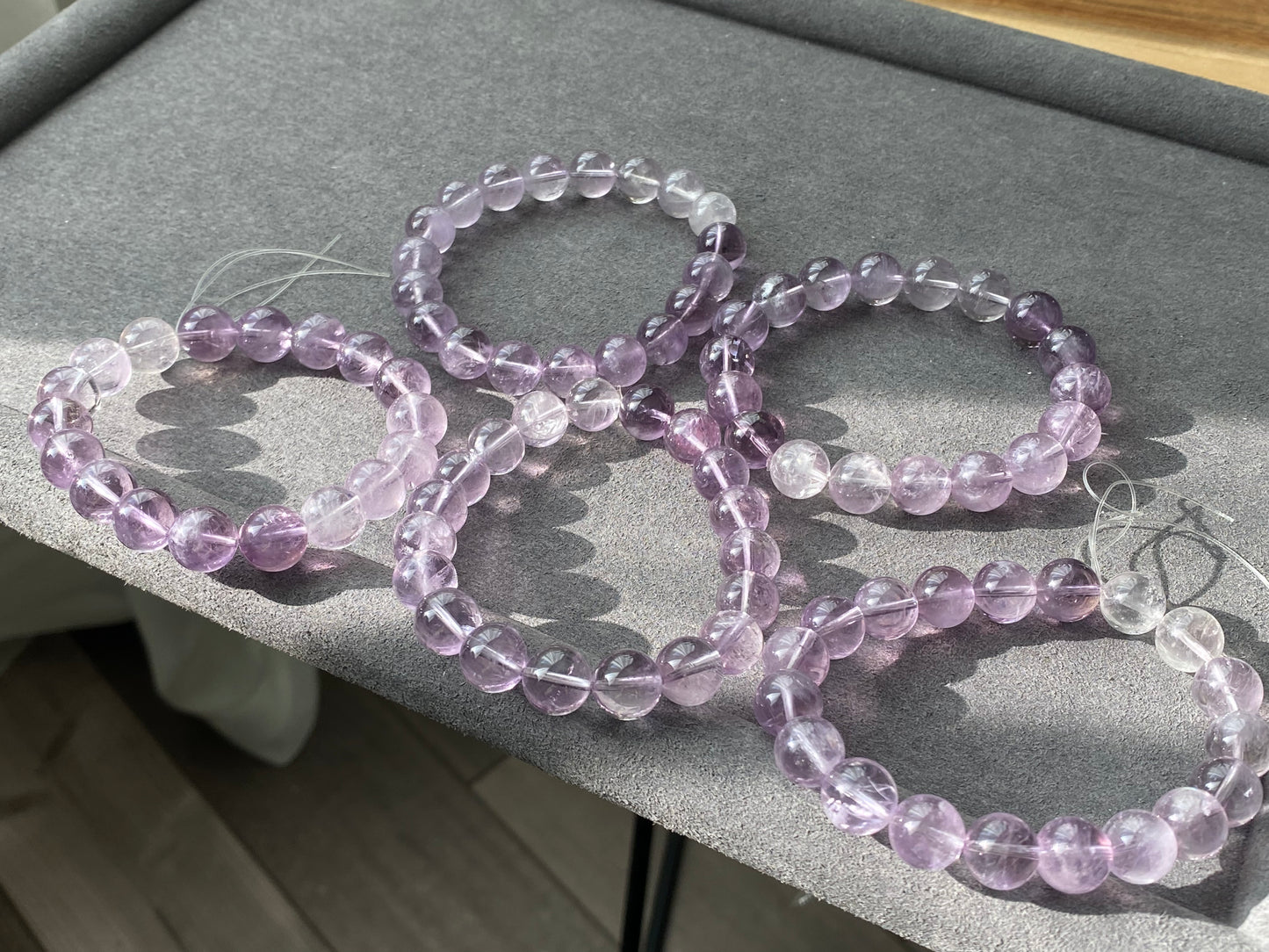 Natural Grade Light Purple,Gradient Lavender Purple Amethyst Round Bead Bracelet,meditation jewelry