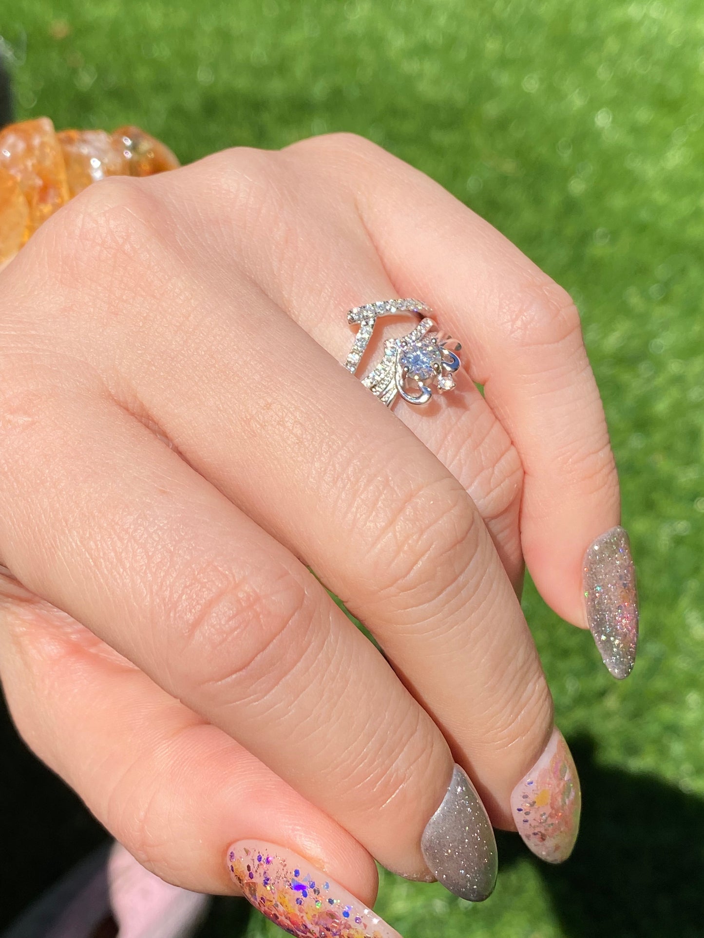 Certificated 0.5ct. Moissanite Swan Heart Disney Princess sterling silver Ring,wedding ring, Groomsman gifts,Bridesmaid Gifts