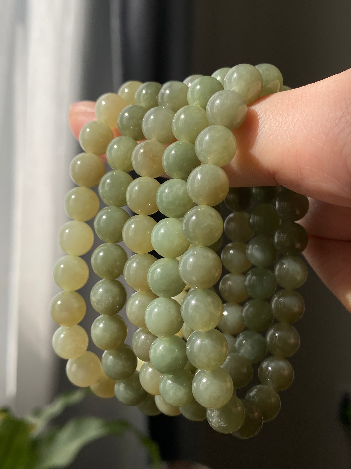 Natural Myanmar Green Jadeite,Nephrite Jade smooth round bead Bracelet,handmade bracelet 8mm+
