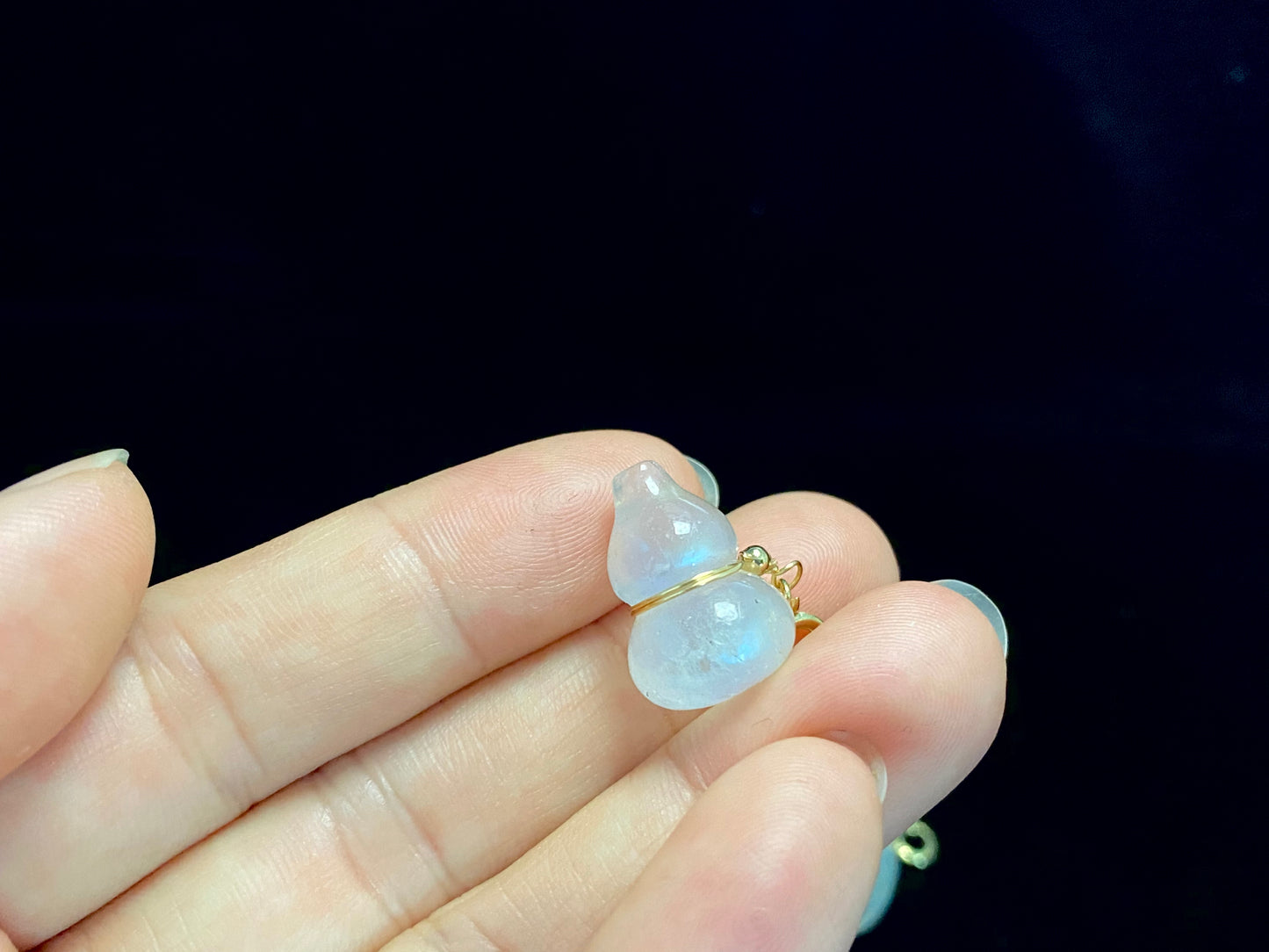 AAA Grade Nautral moonstone Labradorite gourd 14k gold filled shape multiple use pendant