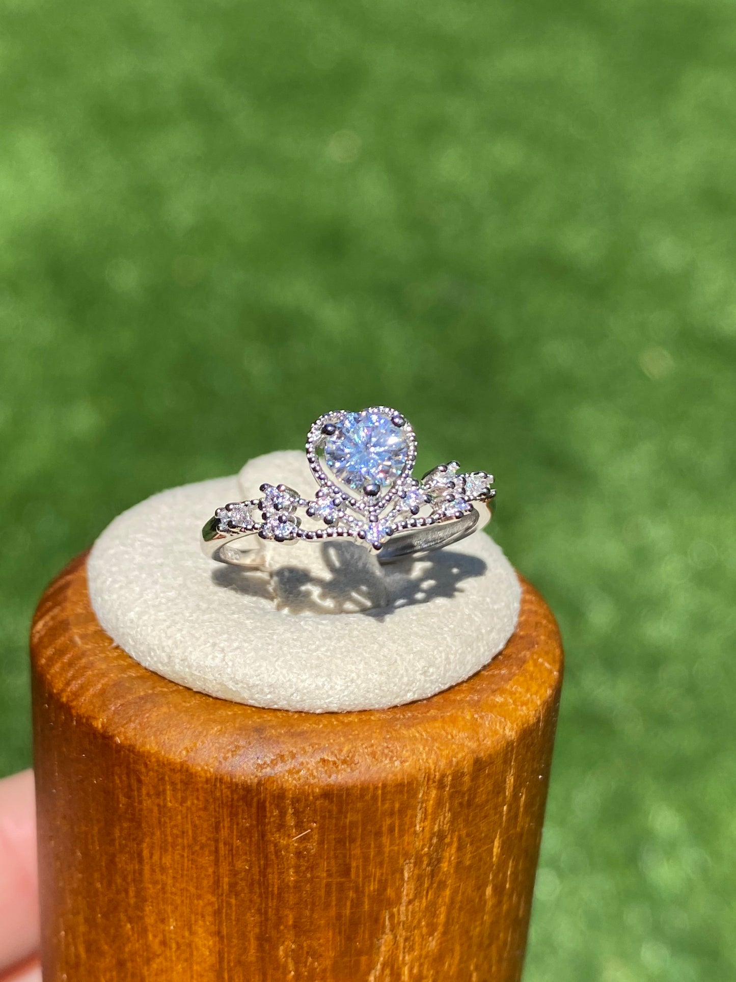 Brilliant cut Moissanite 0.5 CT. certified sterling silver Star surround Heart crown Moissanite ring,gift for her,anniversary gift