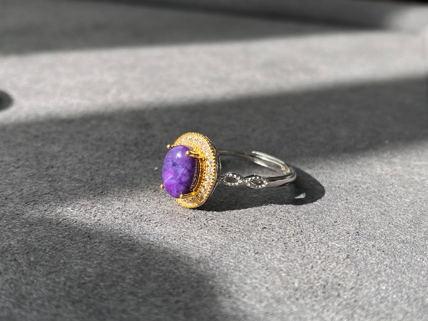Natural South Africa Purple Pink Sugilite Sterling Silver Adjustable Ring,Gift for her, Bridesmaid Gifts