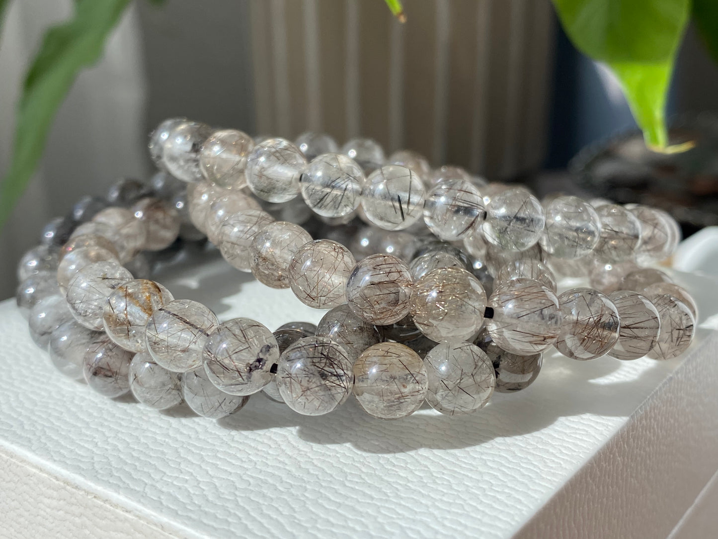 AAA Genuine Natural Black Copper Rutilated Quartz bead bracelet, gift for him, gift for her,7mm 8mm