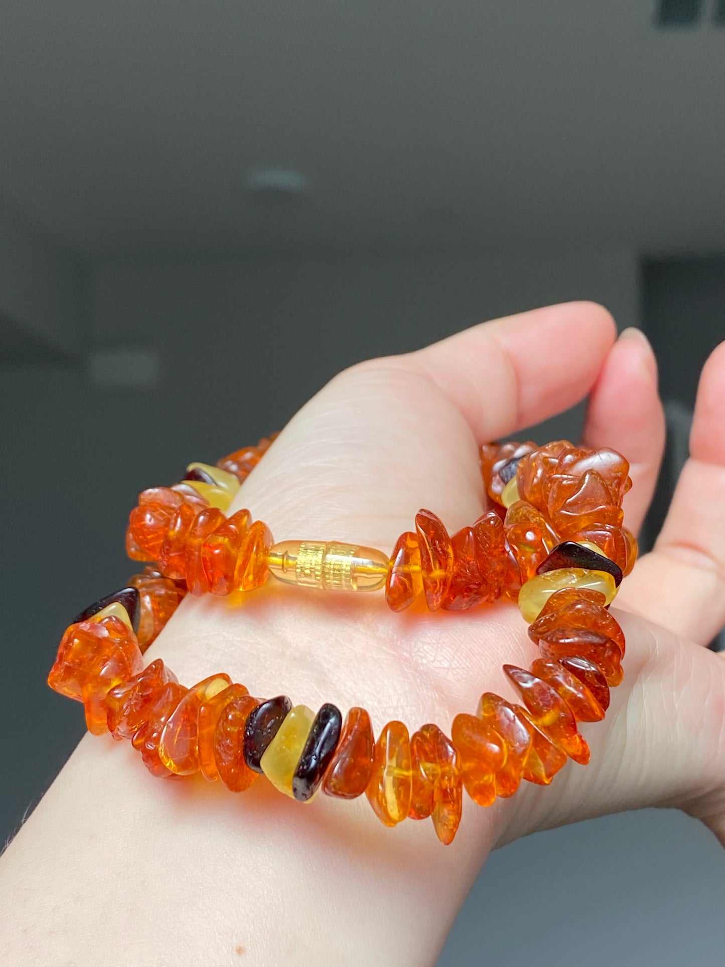 Made Friend Price Natural Genuine Baltic Amber Big Nuggets chips Mixed Color Irregular Bead Necklace