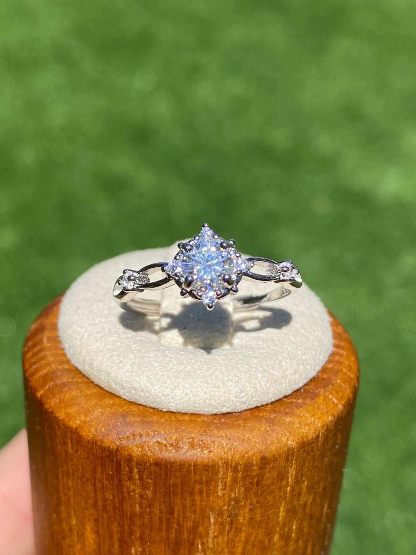 Brilliant cut Moissanite 0.5 CT. certified sterling silver rhombic diamond shape Moissanite ring,gift for her,anniversary gift