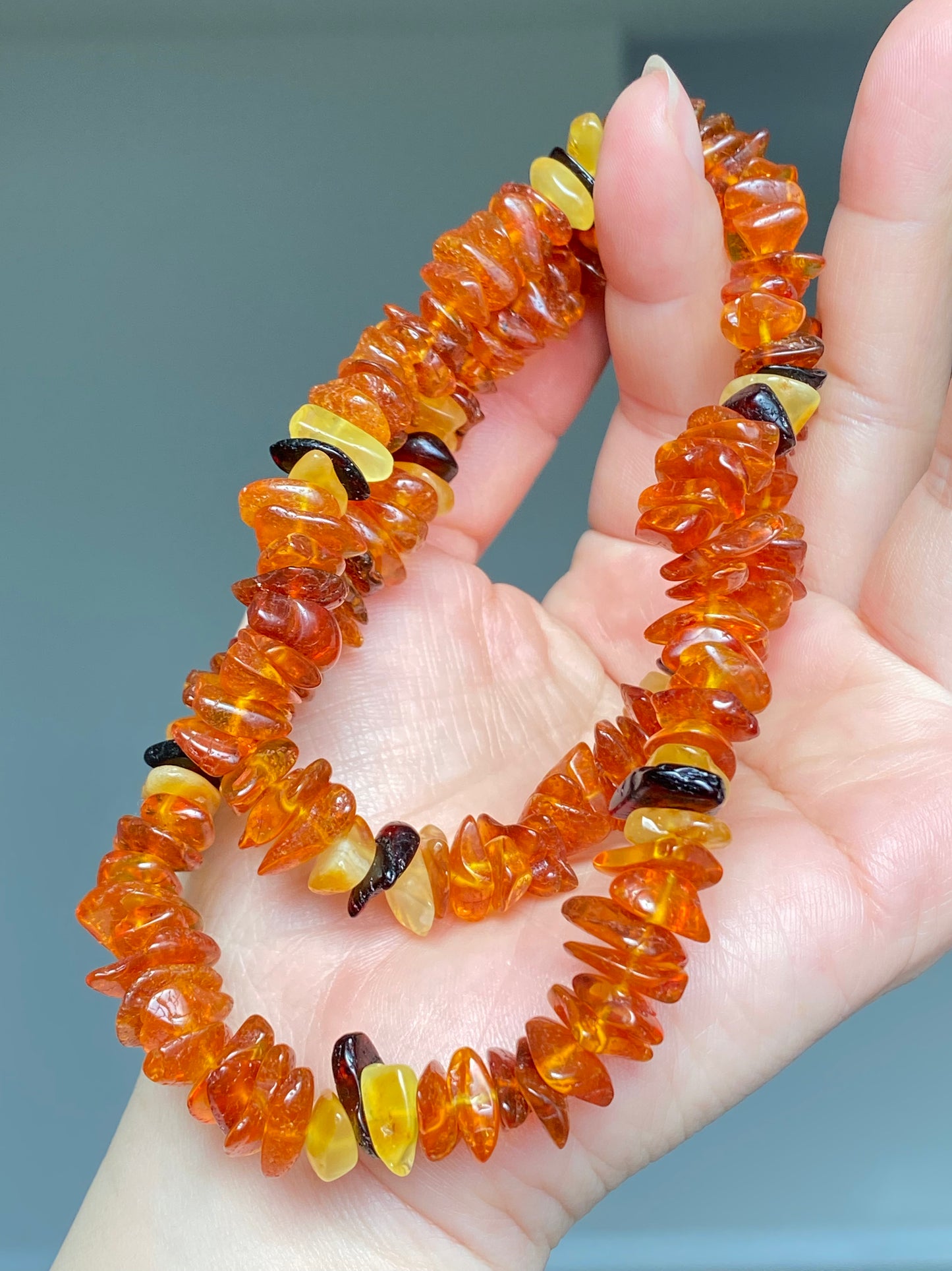 Made Friend Price Natural Genuine Baltic Amber Big Nuggets chips Mixed Color Irregular Bead Necklace