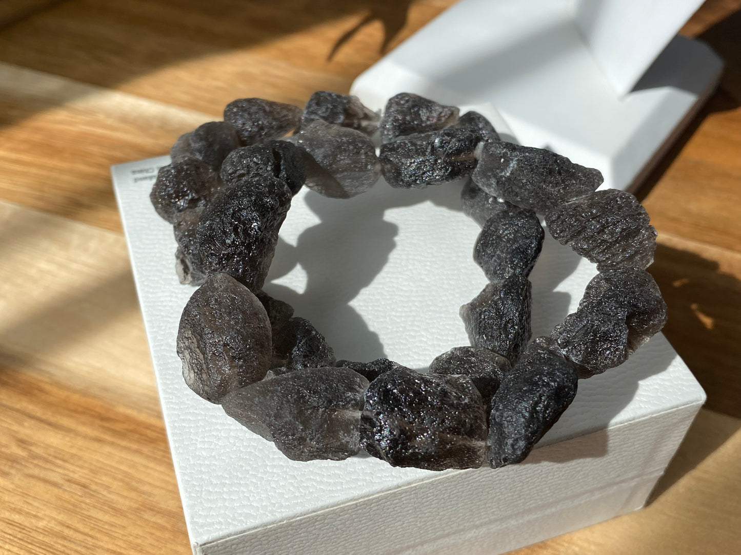 35-50g Natural Raw Cintamani Saffordite Tektite Bracelet, wishing stone, Saffordite Tektites, Arizona Tektitest bead bracelet