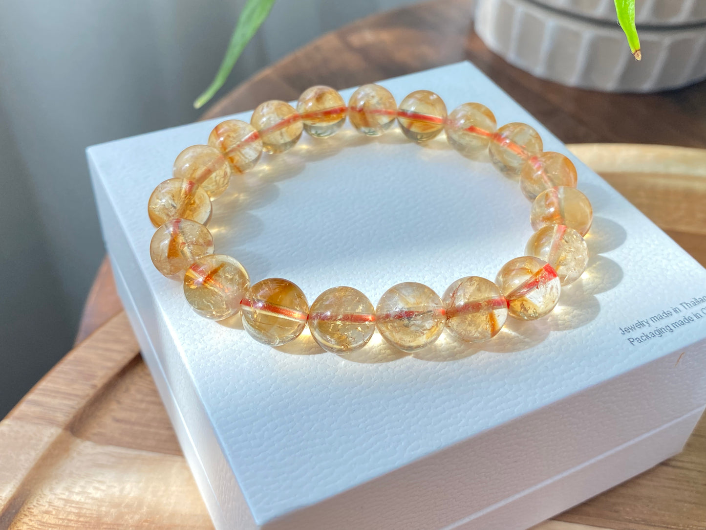 Hight Grade ALL MOST CLEAR Natural Citrine Round gemstone bead Bracelet Necklace 7mm 10mm
