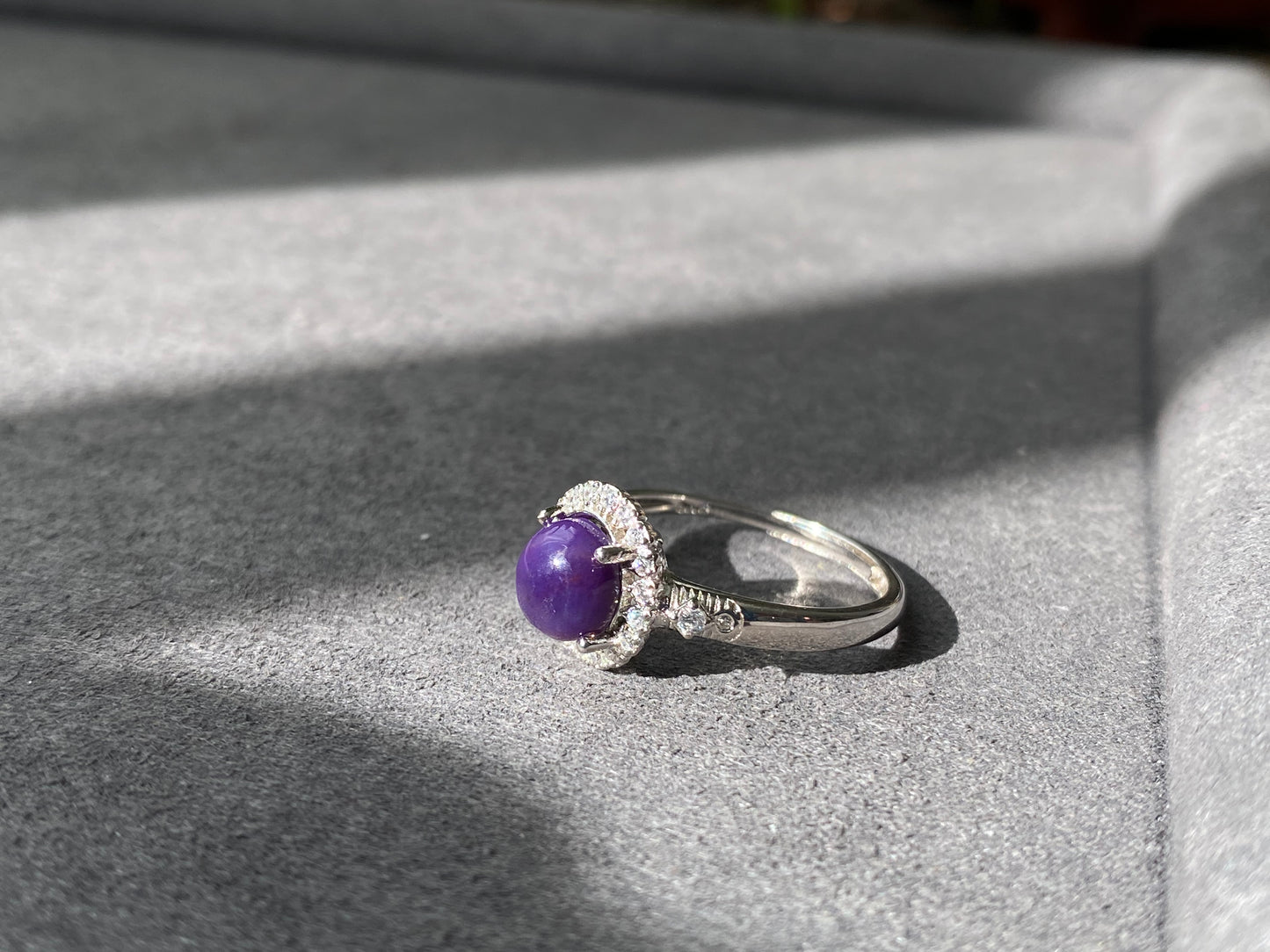 Natural South Africa Purple Pink Sugilite Sterling Silver Adjustable Ring,Gift for her, Bridesmaid Gifts