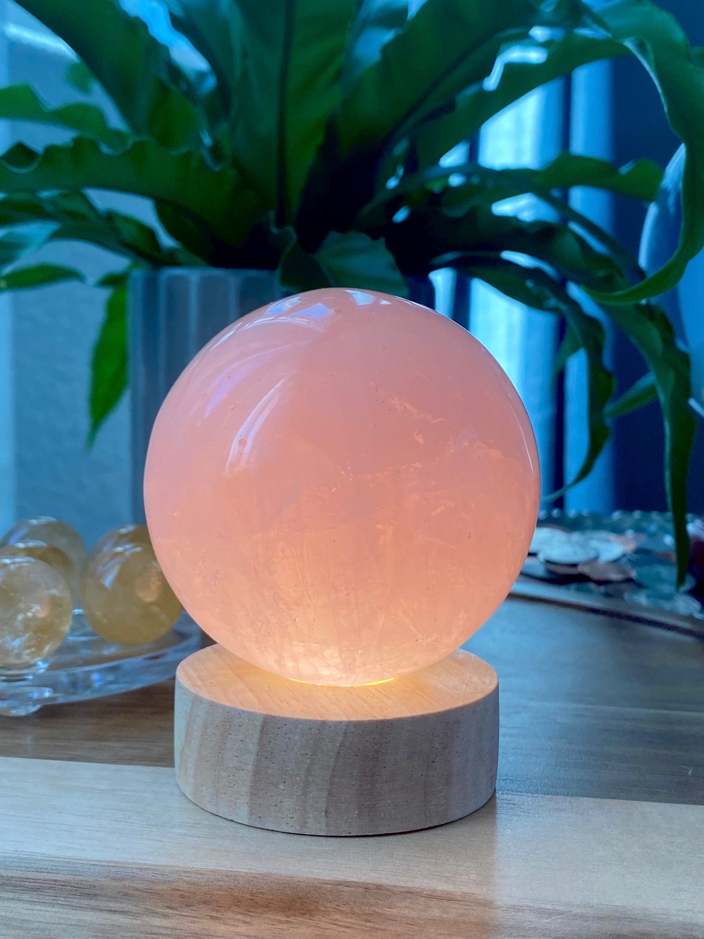 Hight grade 76MM Natural Rose quartz Sphere,Quartz Crystal Ball,Crystal Healing Divination ball,Led light stander