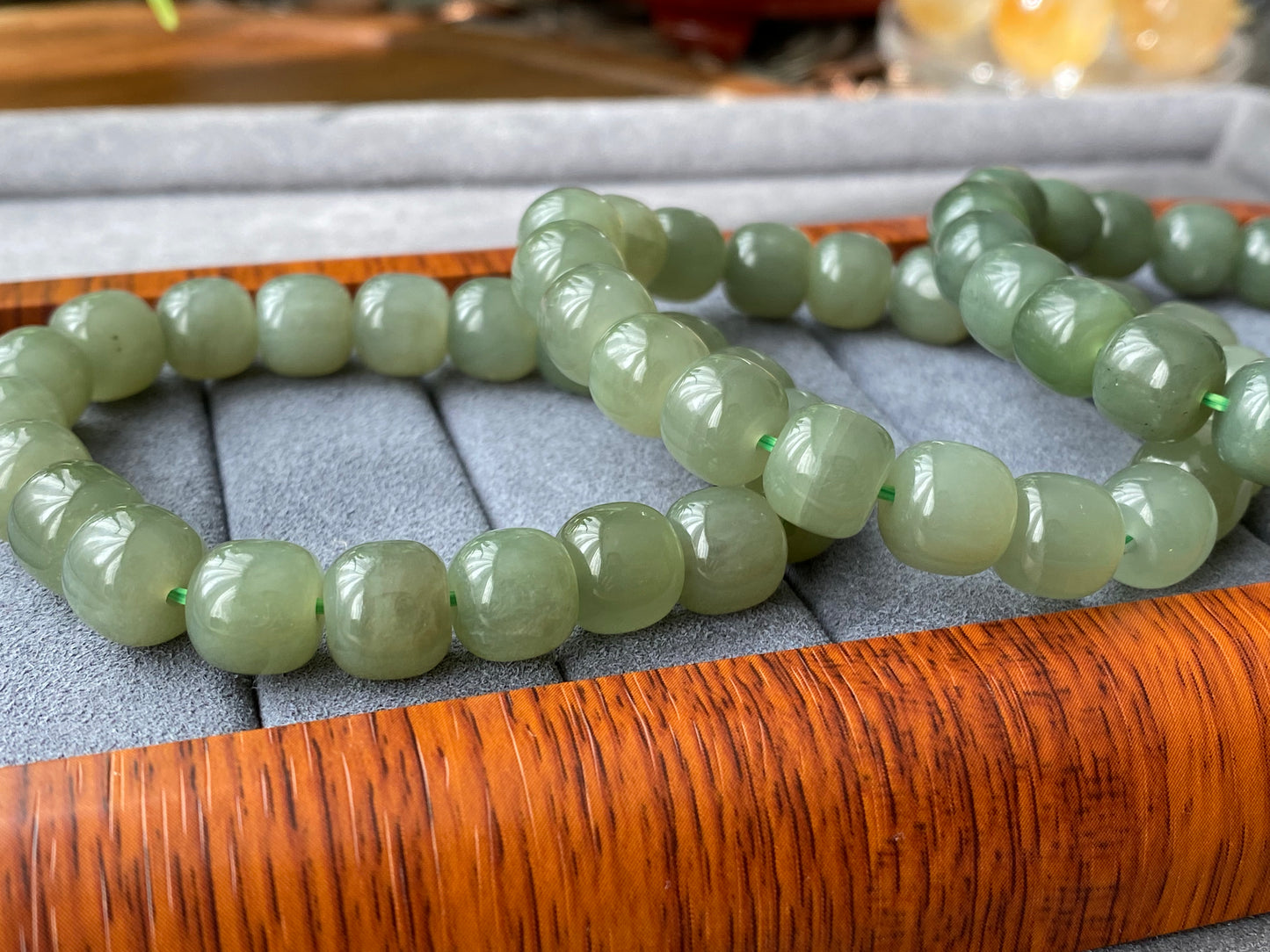 AAA Natural BIYU Hetian Jade square bead Nephrite bead Bracelet Best Gift for her,gift for Mom