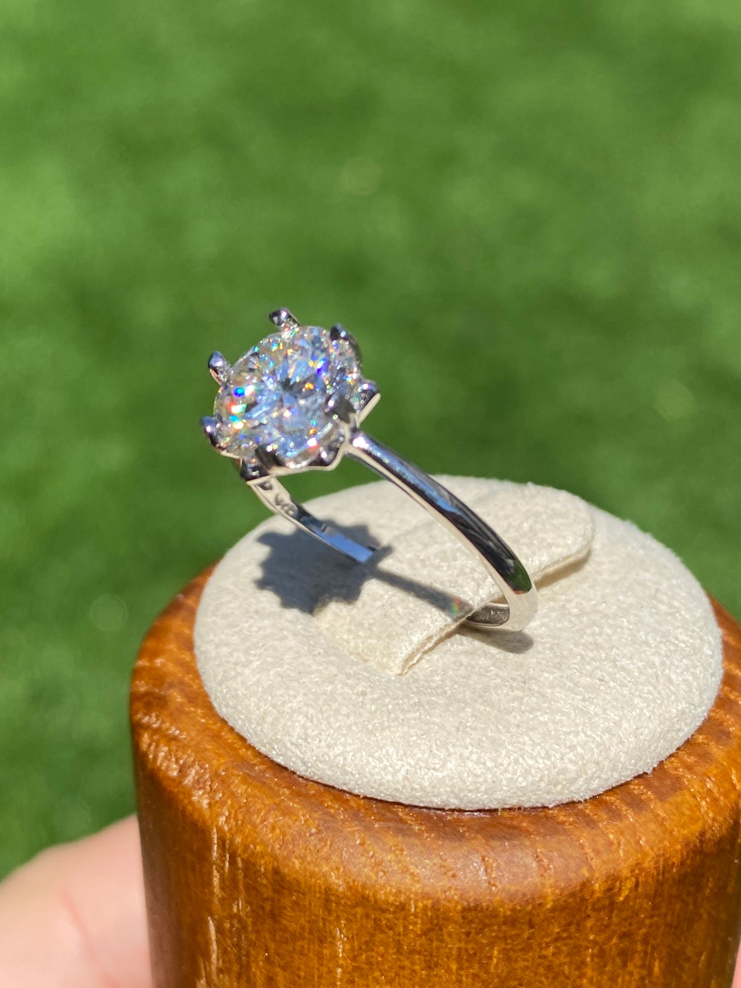 Brilliant cut Moissanite 2 CT. certified sterling silver Star Heart prong Moissanite ring,gift for her,anniversary gift