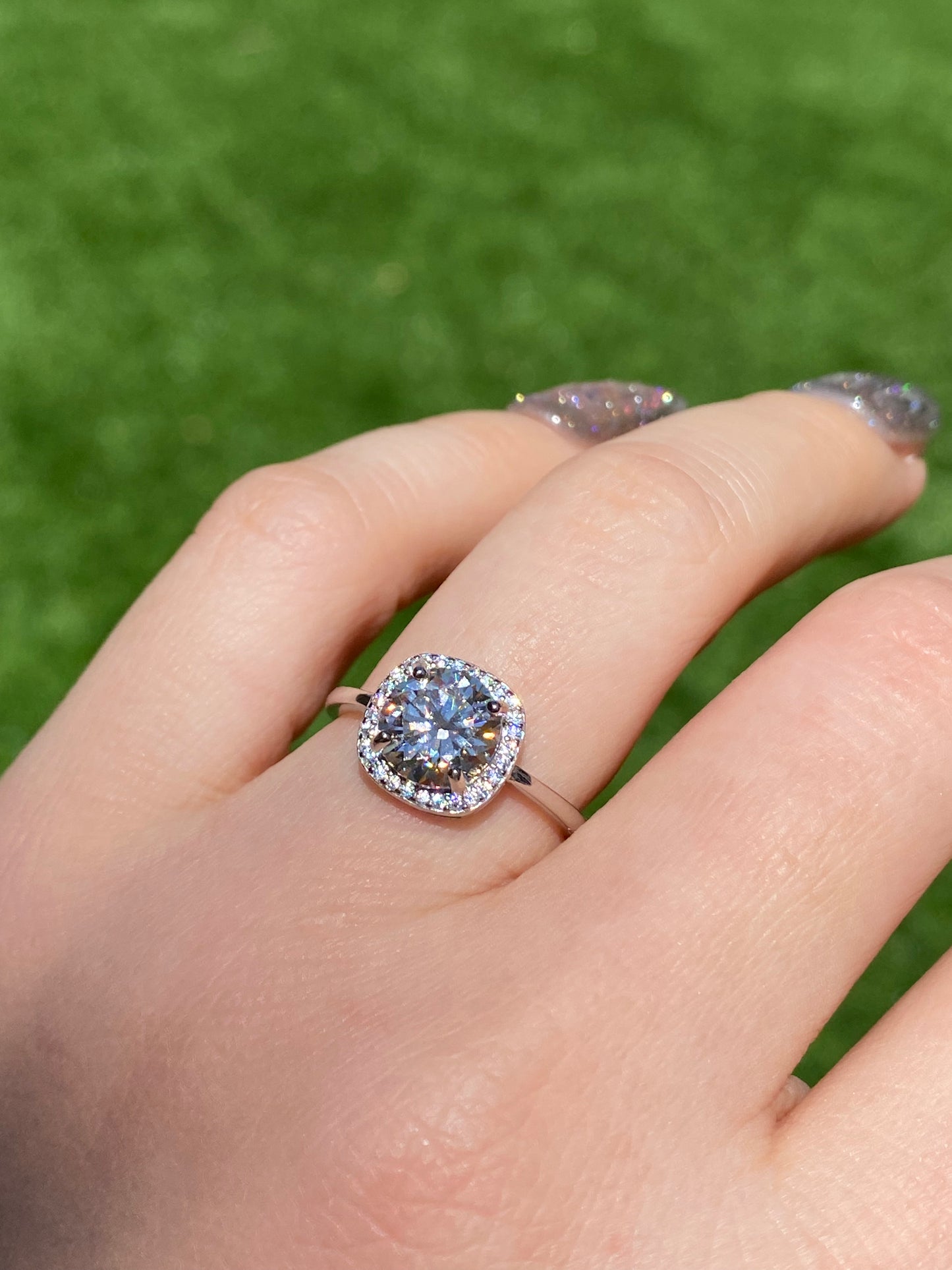 2ct. Champagne Moissanite Ring, Champagne Solitaire Ring, Square crown Moissanite Engagement Ring, gift for her,anniversary gift