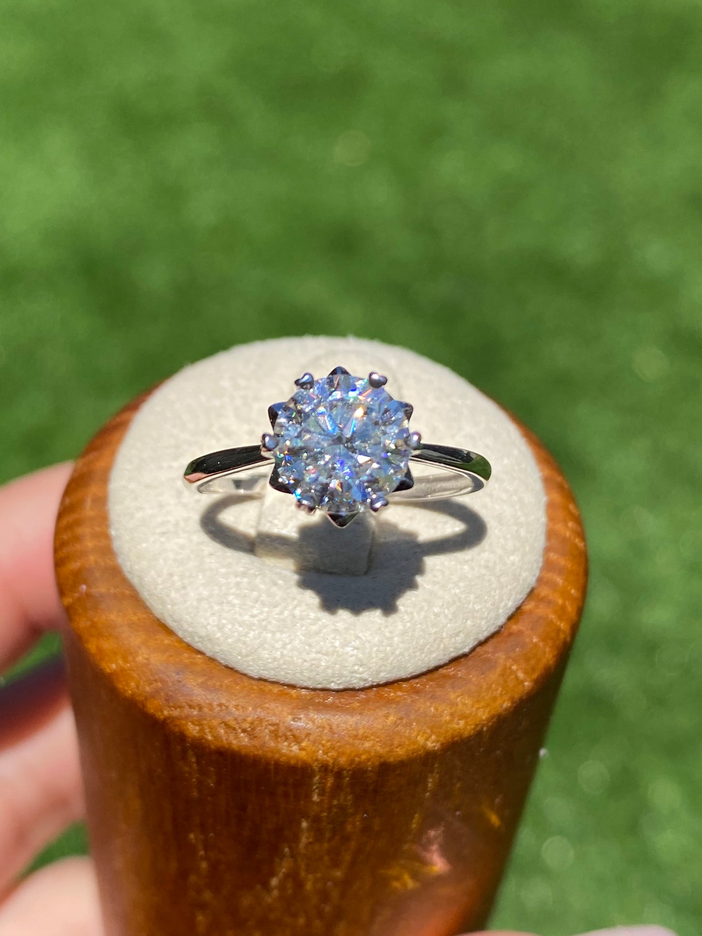 Brilliant cut Moissanite 2 CT. certified sterling silver Star Heart prong Moissanite ring,gift for her,anniversary gift