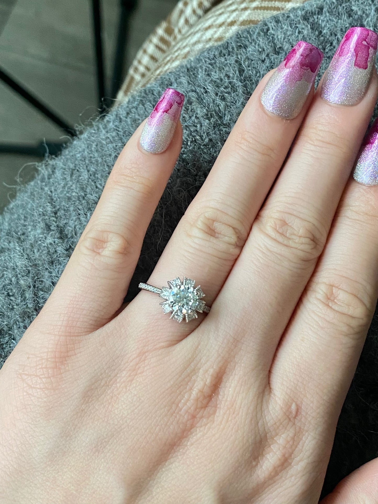 Certificated 1ct. Moissanite Princess Crown sterling silver Ring,wedding ring, Groomsman gifts,Bridesmaid Gifts