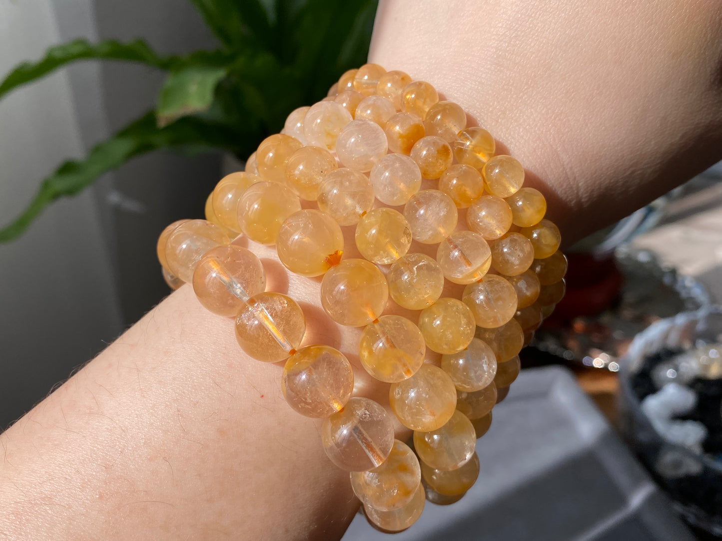 AAAA High Grade Rare Natural Yellow Red Gold Amphibole Quartz, Angel Phantom Quartz bead bracelet 7mm/8mm/9mm/10mm/11mm/12mm