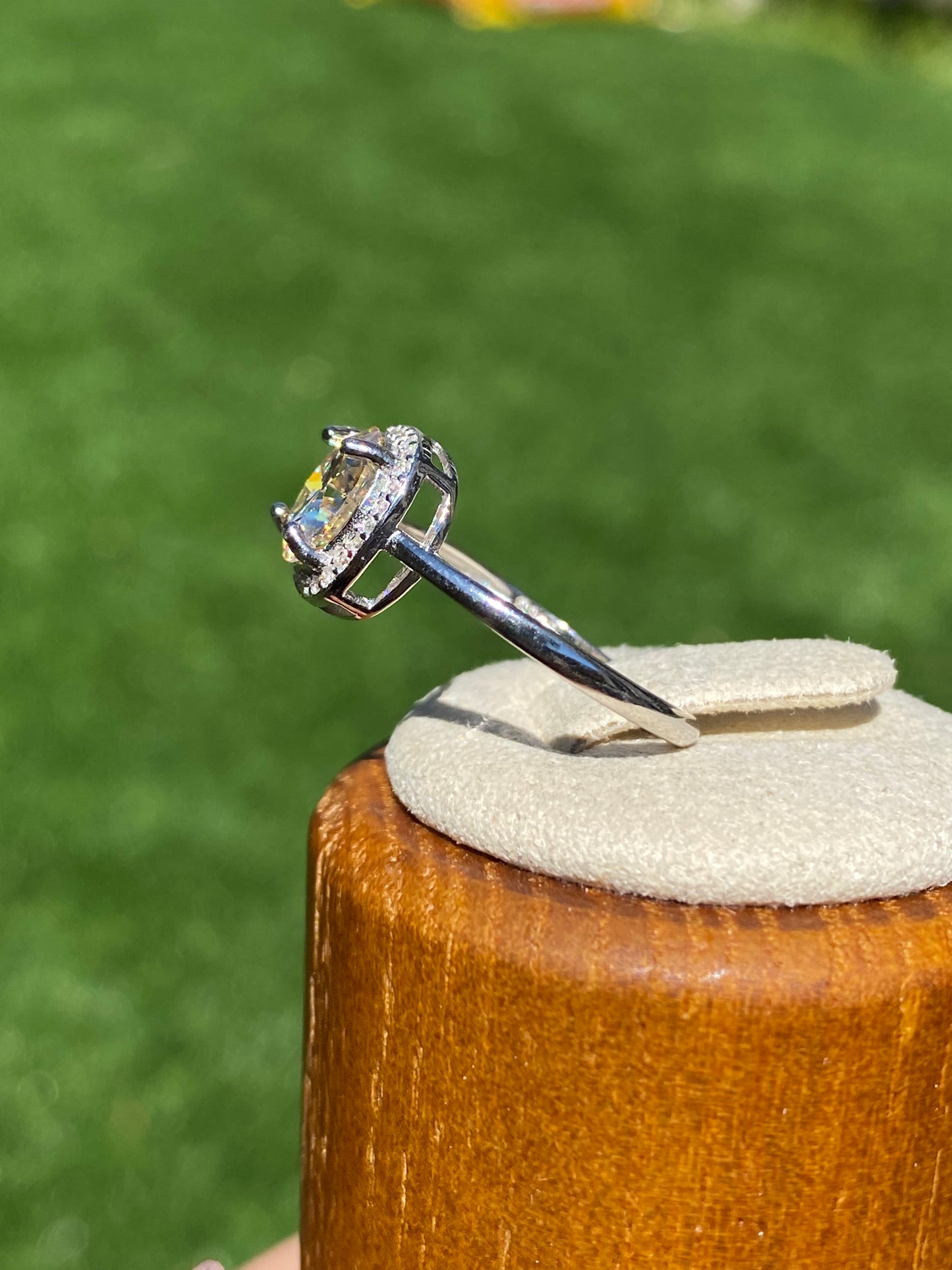 2ct. Champagne Moissanite Ring, Champagne Solitaire Ring, Square crown Moissanite Engagement Ring, gift for her,anniversary gift