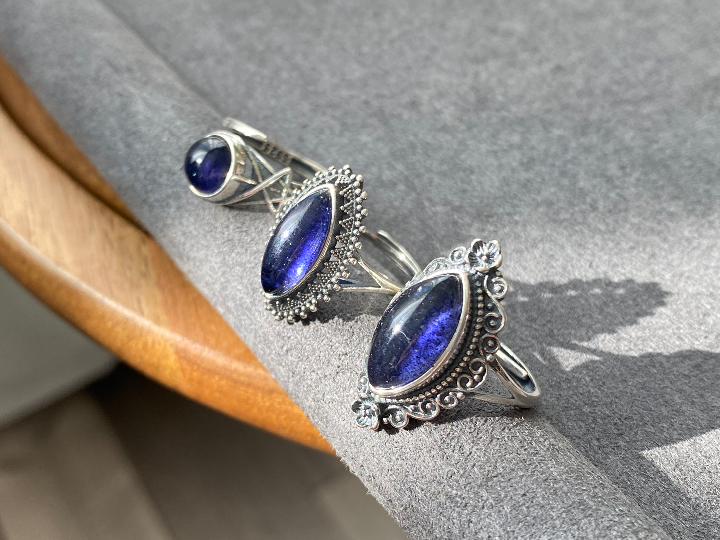 Natural High Rare Grade Marquise Bloodshot Iolite,Cordierite,Dichroite Mid century modern Vintage Sterling Silver Ring,weight lose gemstone