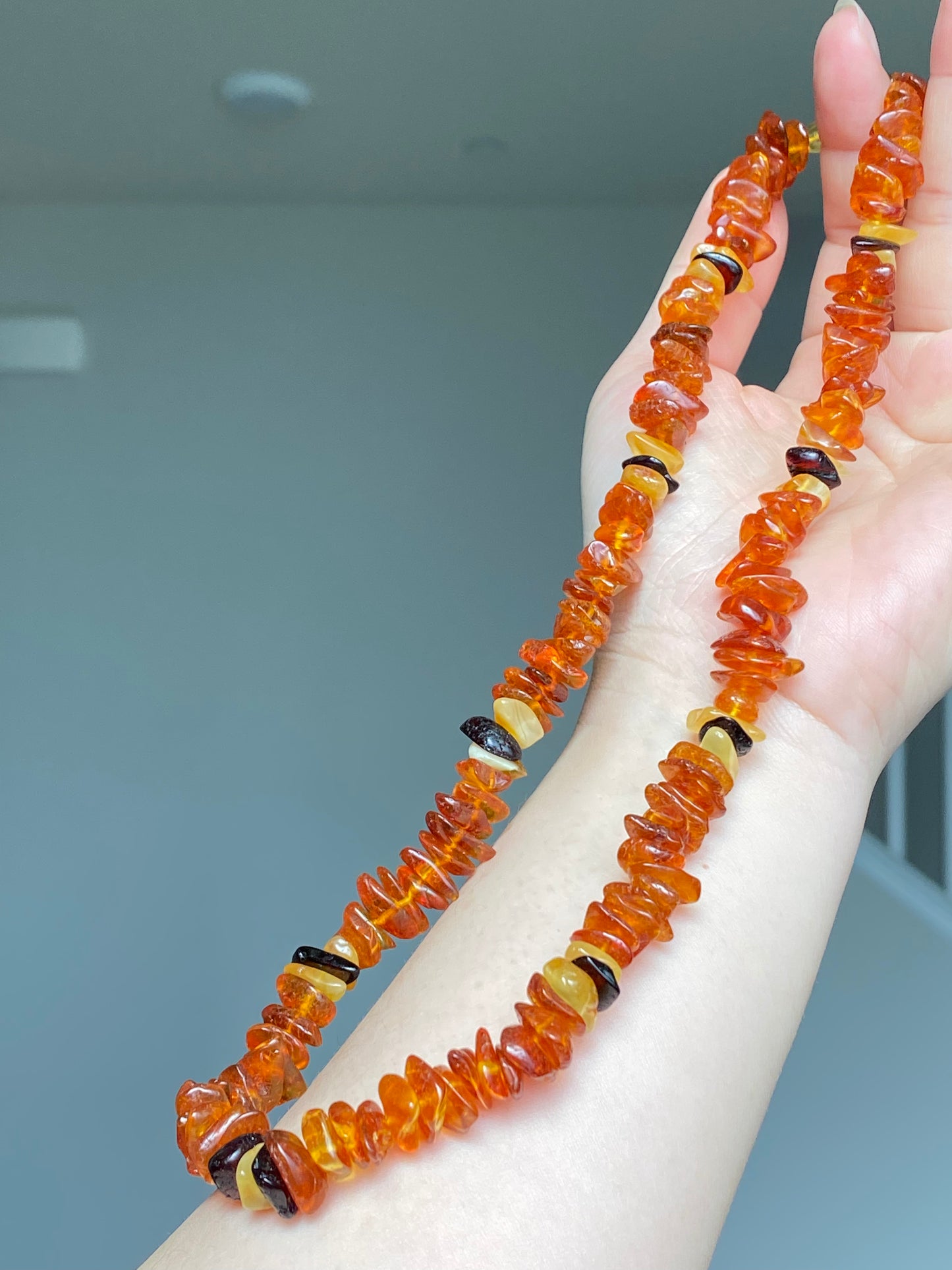 Made Friend Price Natural Genuine Baltic Amber Big Nuggets chips Mixed Color Irregular Bead Necklace