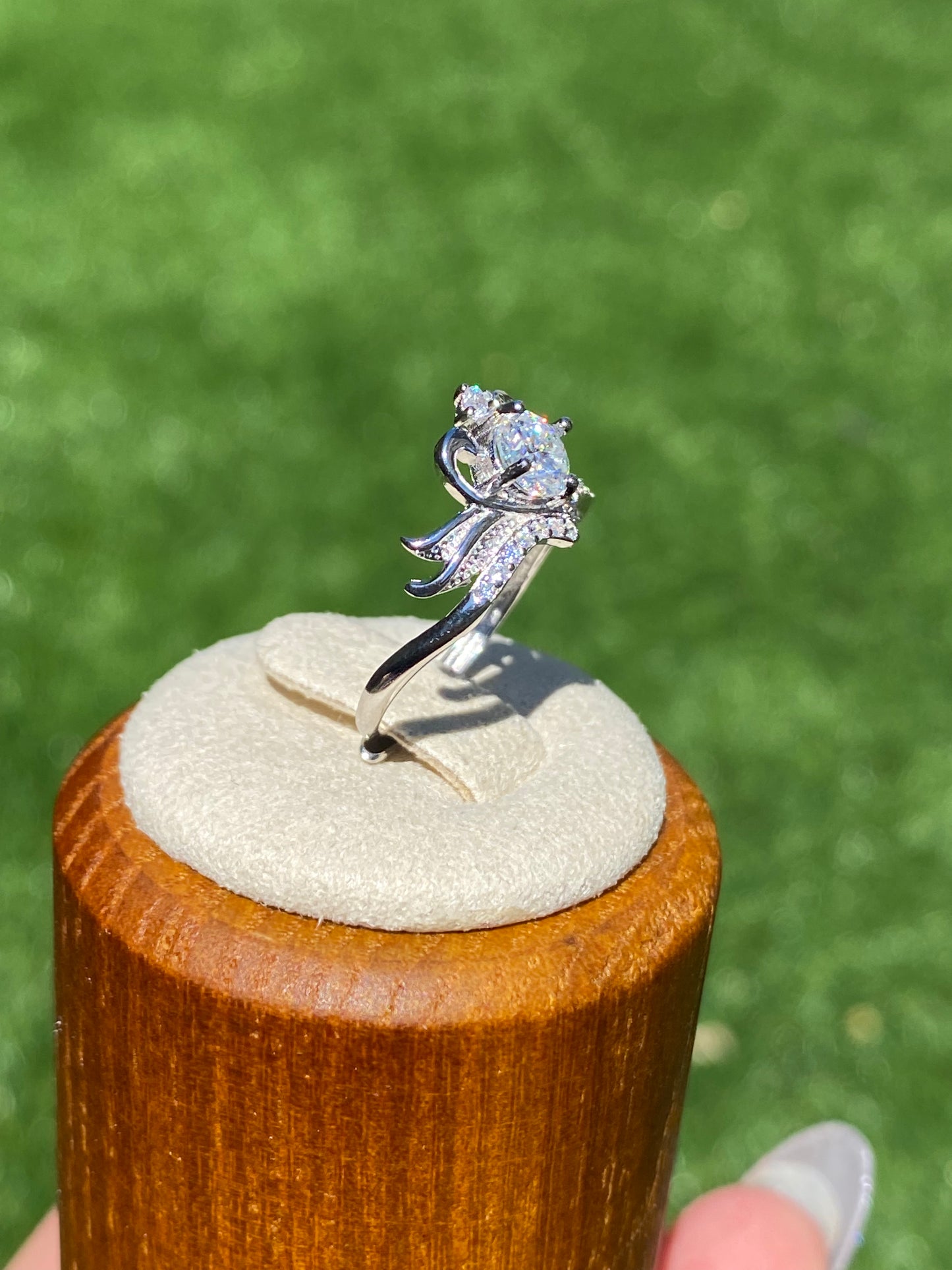 Certificated 0.5ct. Moissanite Swan Heart Disney Princess sterling silver Ring,wedding ring, Groomsman gifts,Bridesmaid Gifts