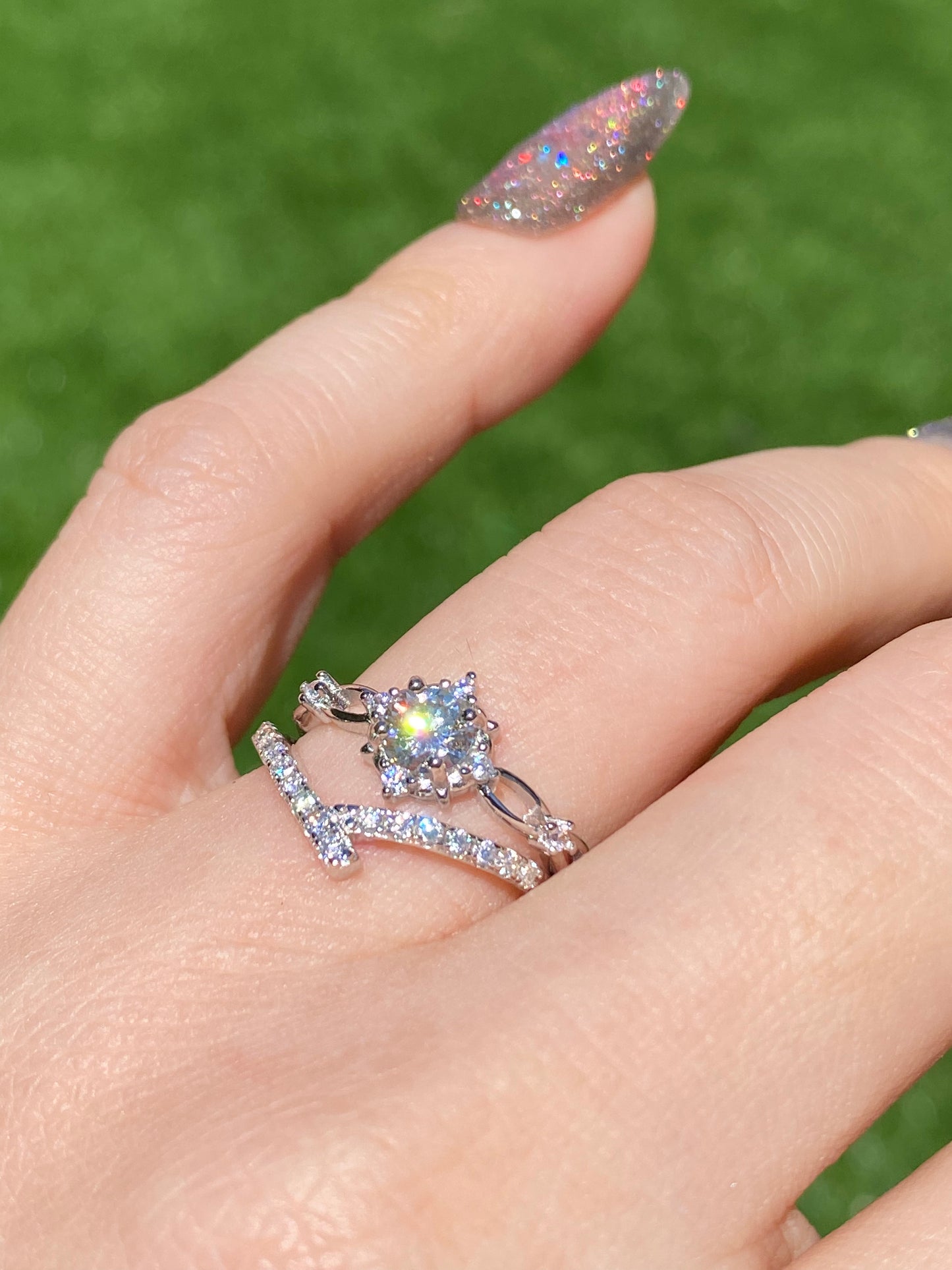 Brilliant cut Moissanite 0.5 CT. certified sterling silver rhombic diamond shape Moissanite ring,gift for her,anniversary gift