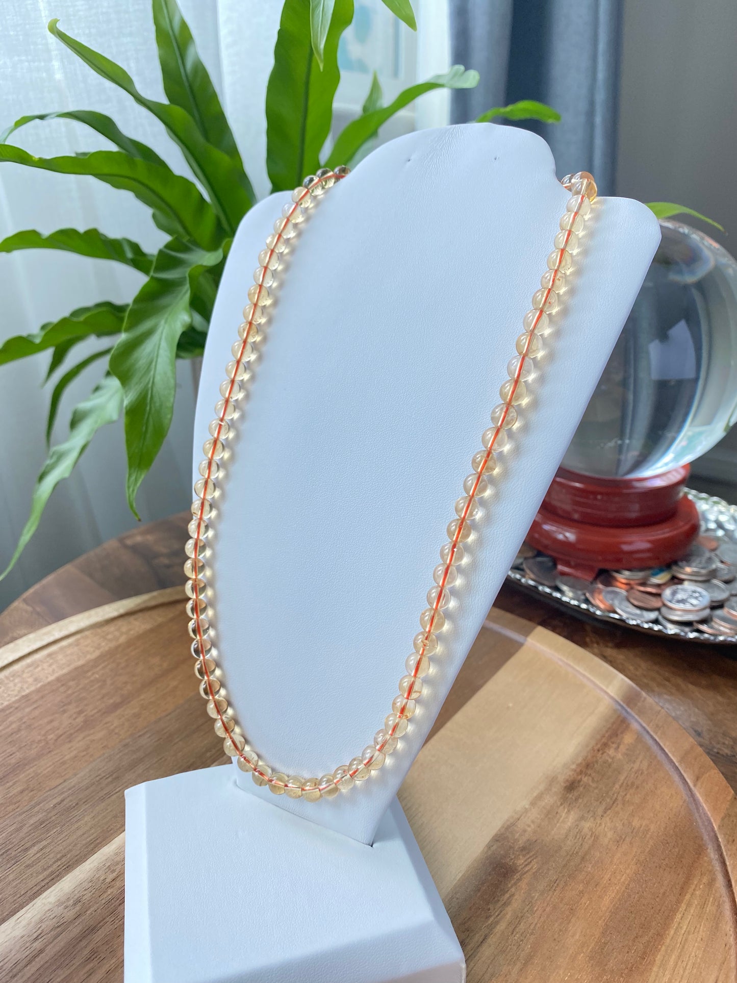 Hight Grade ALL MOST CLEAR Natural Citrine Round gemstone bead Bracelet Necklace 7mm 10mm