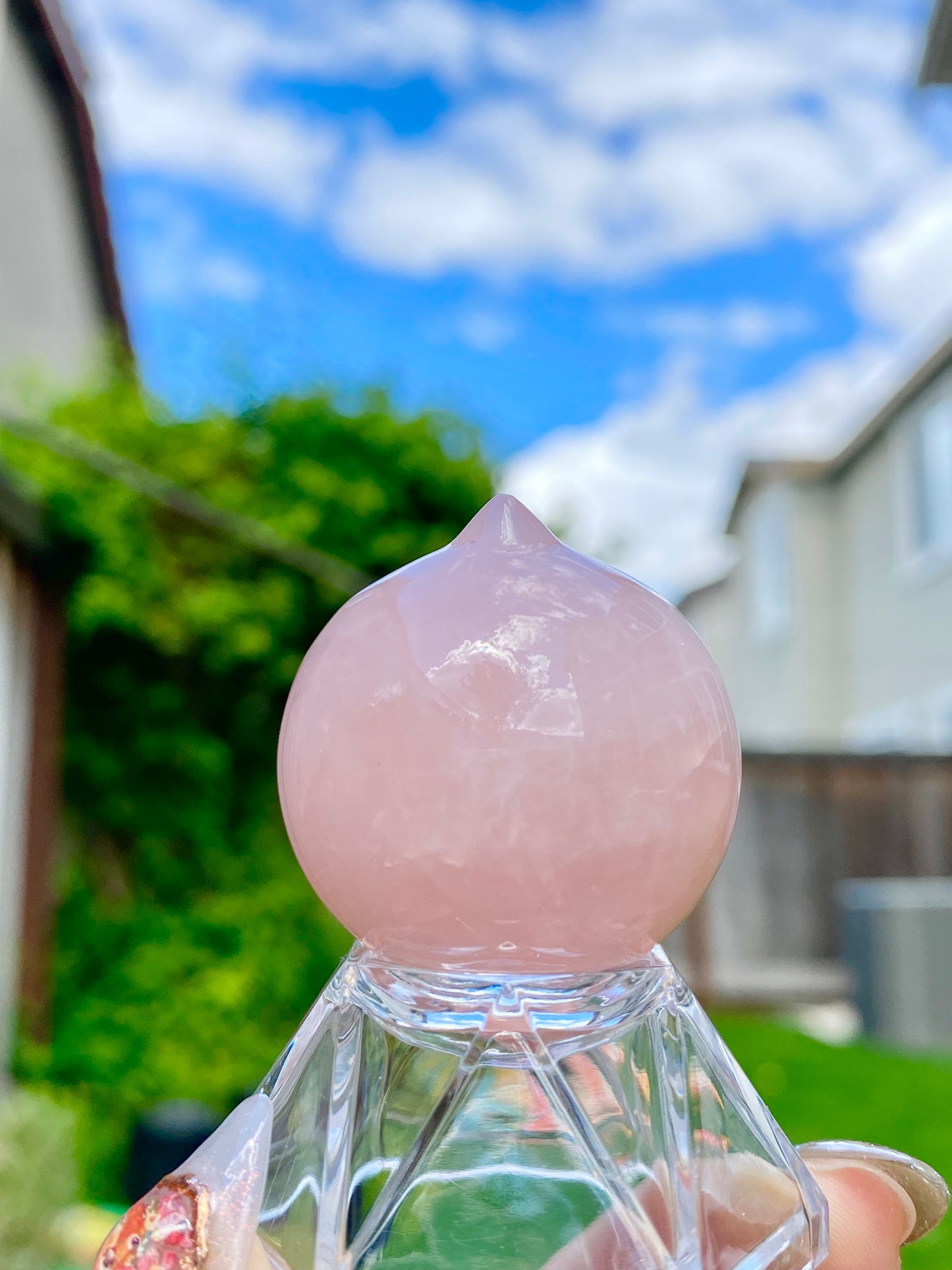 Hight grade 76MM Natural Rose quartz Sphere,Quartz Crystal Ball,Crystal Healing Divination ball,Led light stander