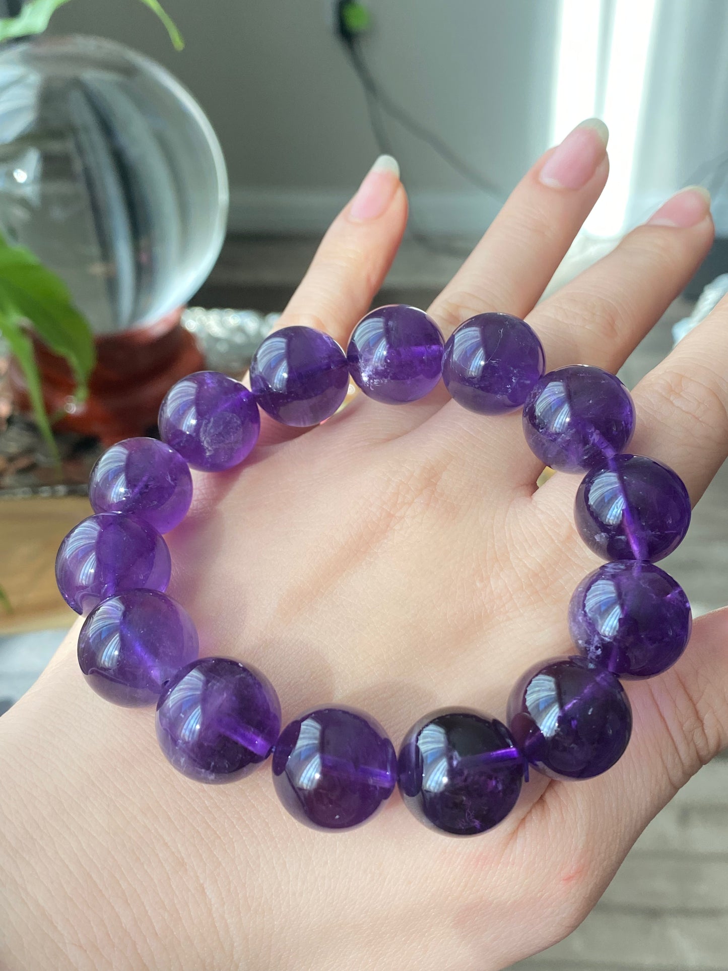 AAAAA High Quality Natural Deep purple Amethyst Uruguay round meditation bracelet,protective ,nobility 10mm,11mm,12mm,13mm,16mm