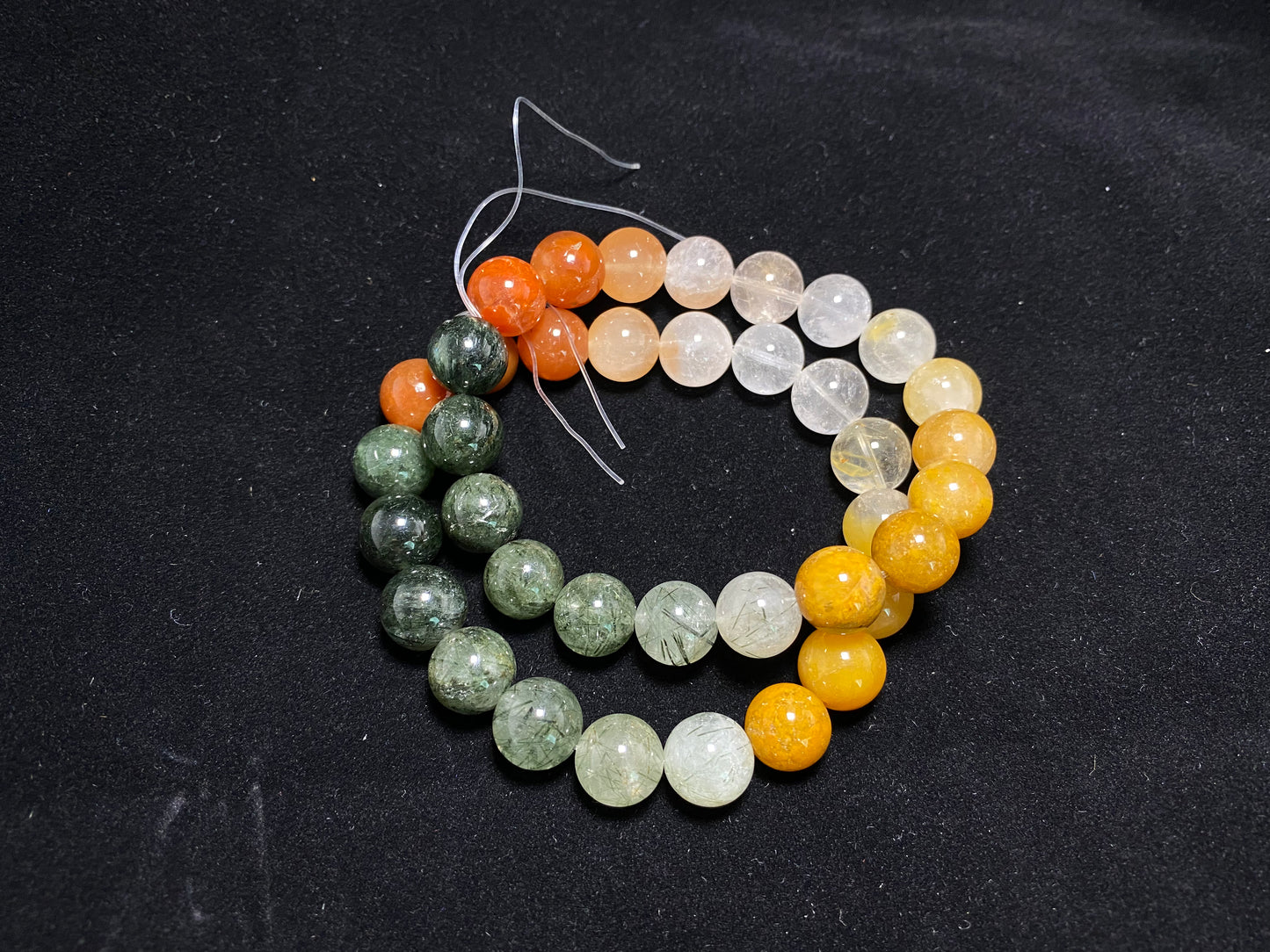 Natural Rainbow Rutilated Quartz gemstone Fortune and Lucky Healing bead bracelet