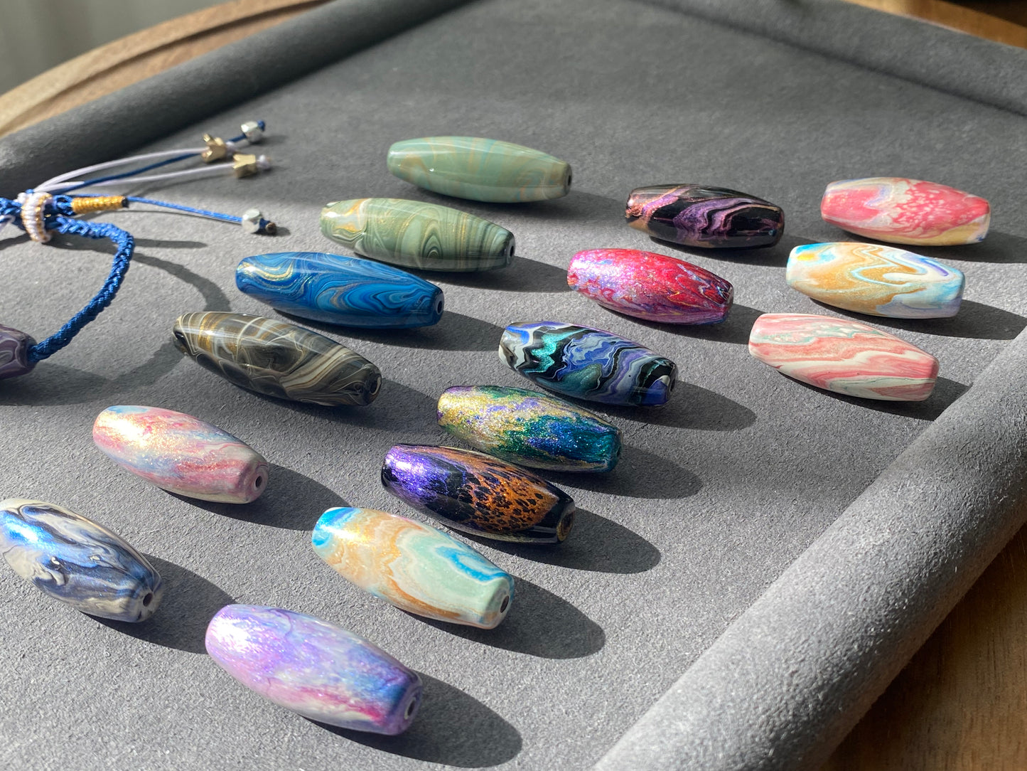 U pick color Museum of Art China lacquer Coated on black ebony Gold Powder Barrel Bead One pieces