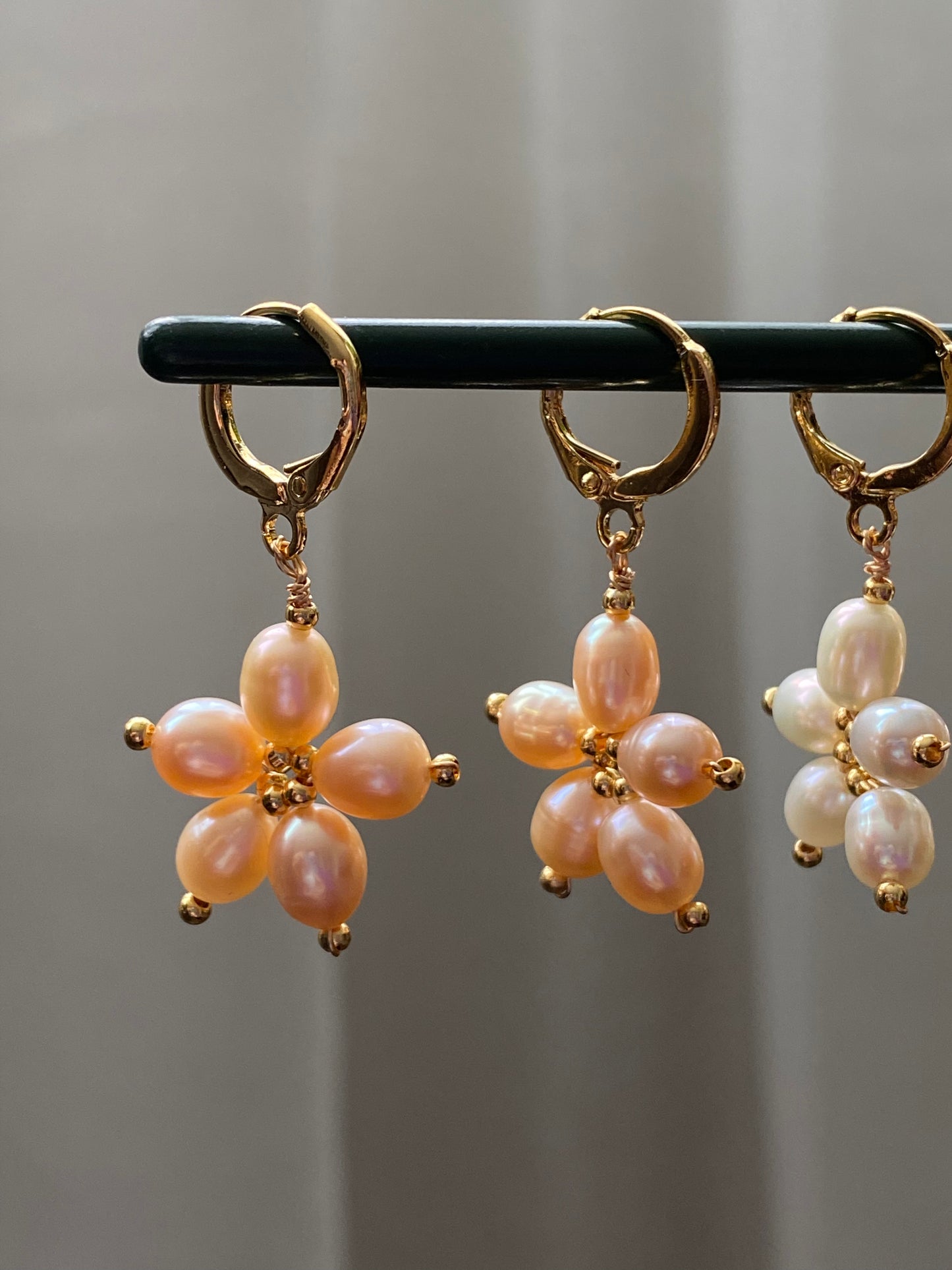 Trendy Natural lovely Freshwater pearls daisy flower shape drop dangle earring,handmade earring, gift for her