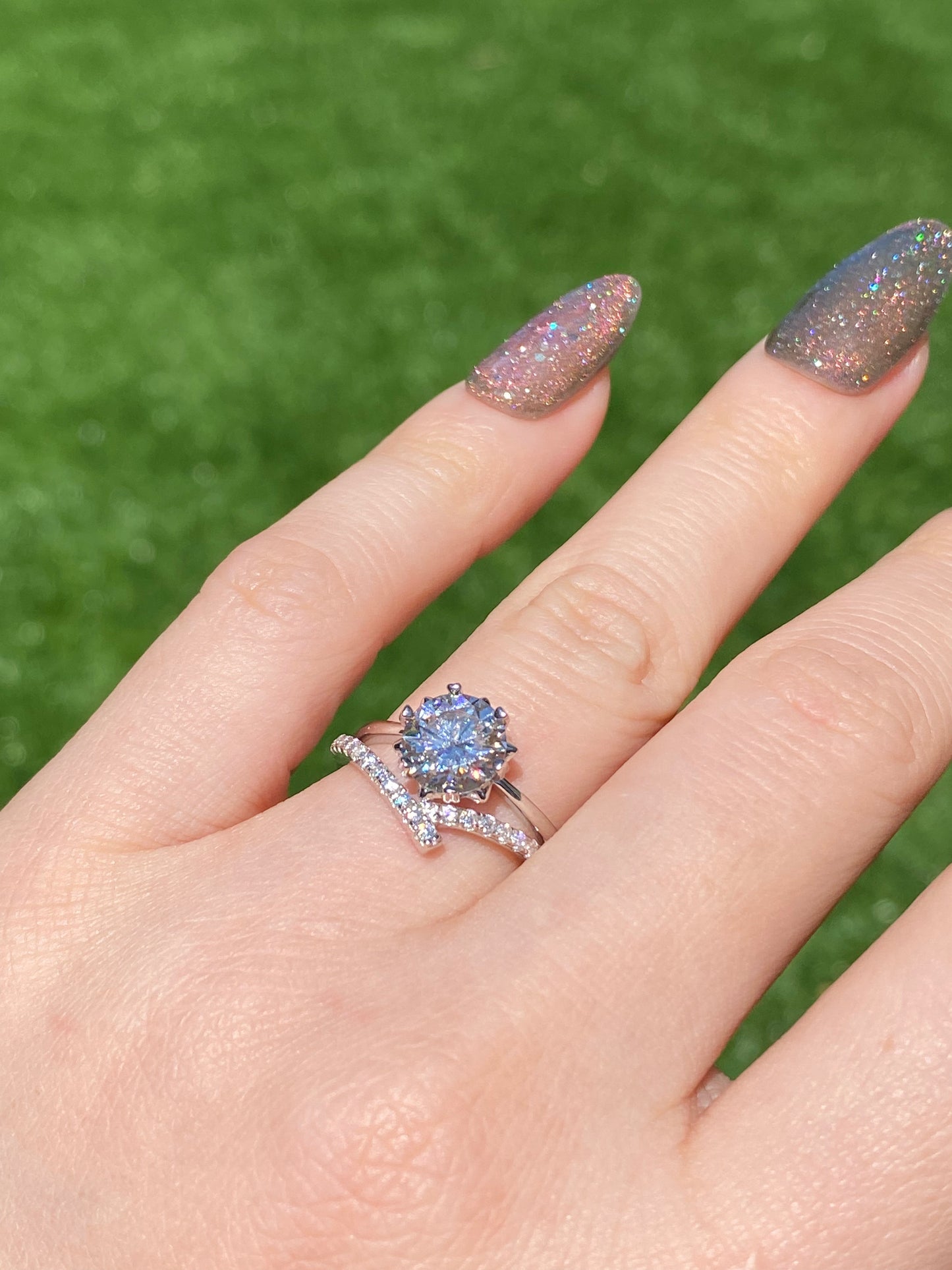 Brilliant cut Moissanite 2 CT. certified sterling silver Star Heart prong Moissanite ring,gift for her,anniversary gift