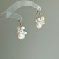 Clear Quartz & Baroque Pearl Bubble Cluster Earrings – 14k Gold Filled
