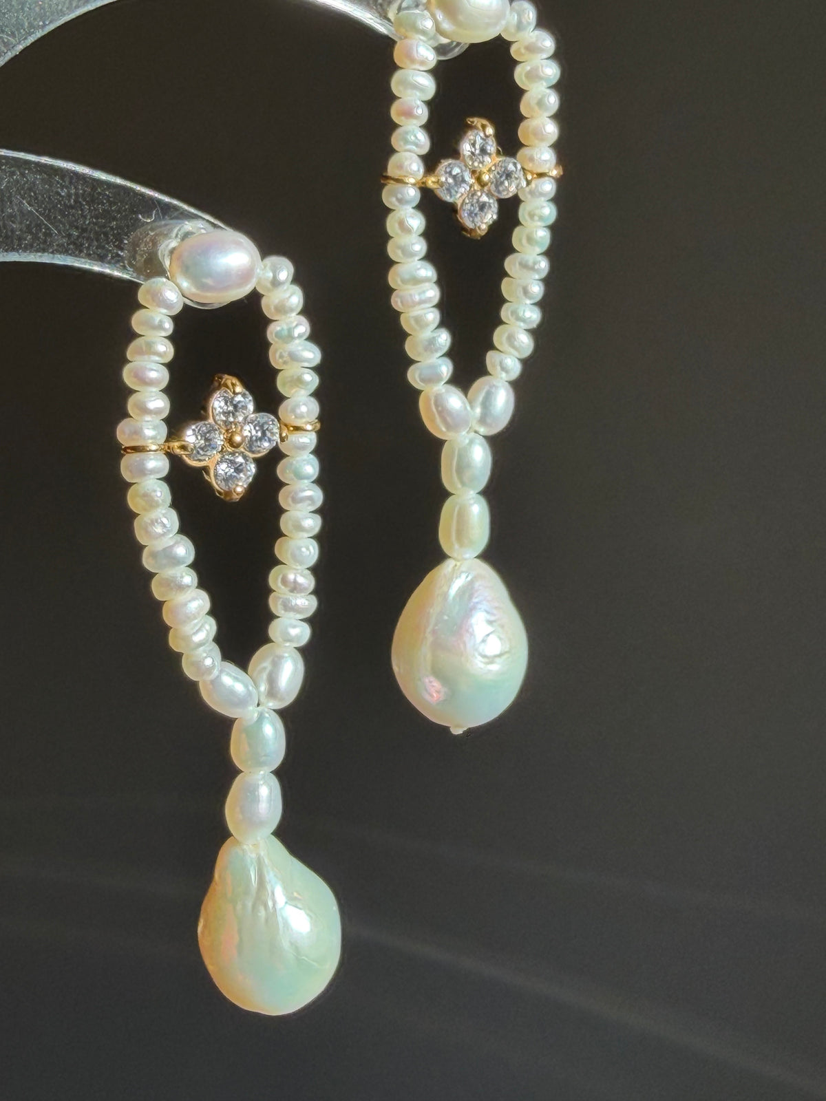 Odette Lucky Clover Pearl Earrings
