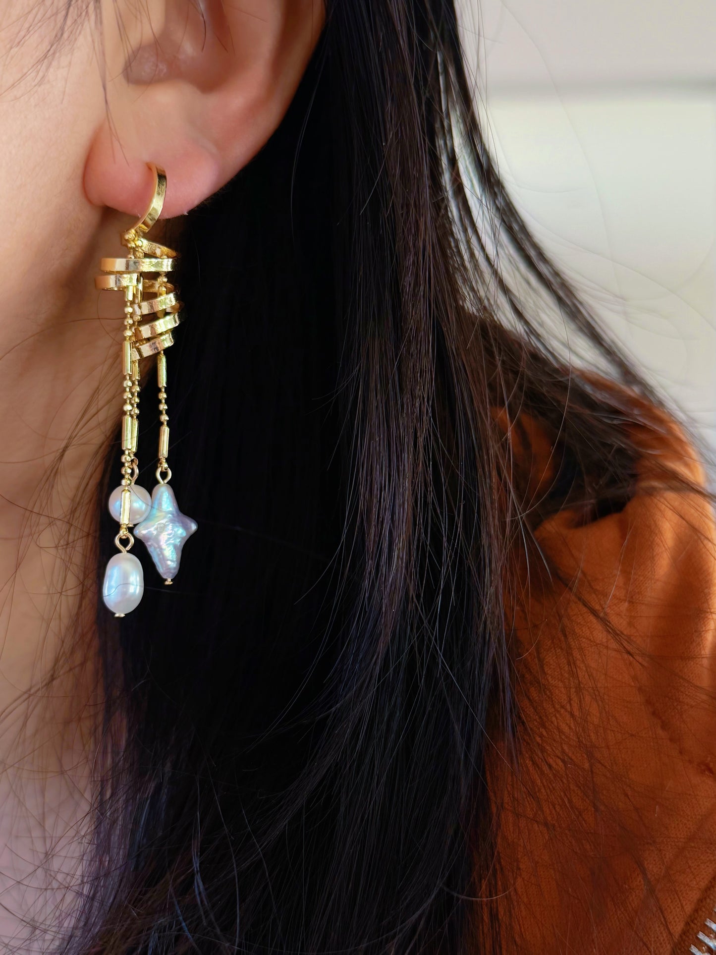 Castle in the Sky Pearl Earrings | Ethereal Celestial Jewelry –Jinger Crafting