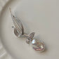Natural freshwater pearl fireball baroque pearl rose shape brooch/pin-gift for her,rare gift,anniversary gift