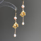 Floral Inspired Morning Glory Pearl Earrings – Freshwater Pearl Drop Earrings with Gold Floral Design Romance pearl jewelry