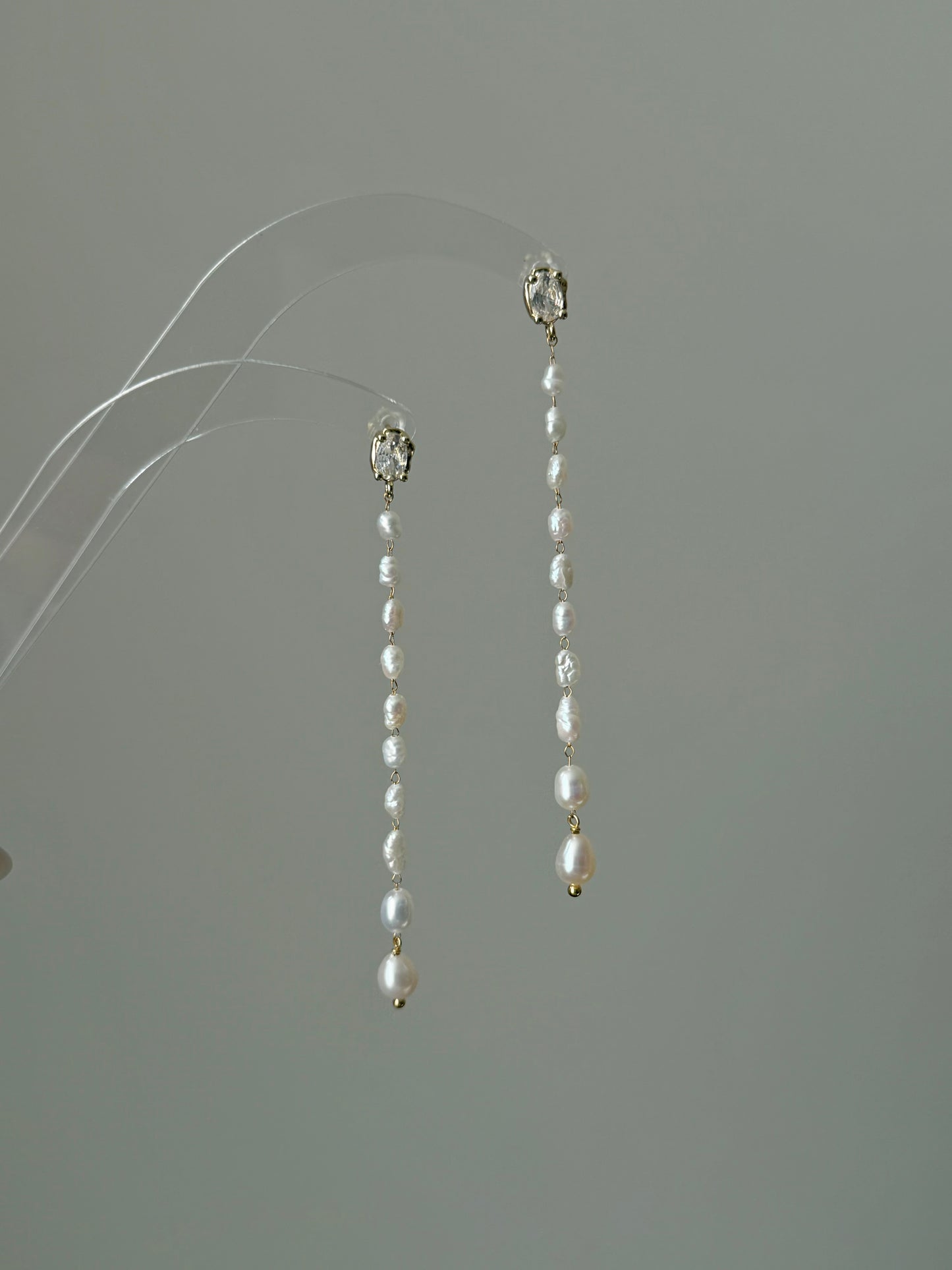 Baroque Pearl Long Drop Earrings, Graduated Freshwater Pearl Tassel Earrings