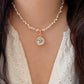 Starlit Bloom -Custom Zodiac or Star Charm Freshwater Pearl Choker, Dainty Floral Festival Necklace