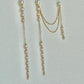 Extra Long Pearl Drop Earrings Asymmetric Gold Chain Dangles Earring