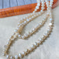 34" Long Baroque Pearl Necklace - Natural Freshwater Pearls | Tarnish-Free 18K Gold Plated Clasp -Jinger Crafting
